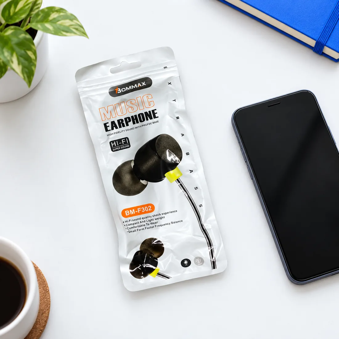 Fone de ouvido music earphone - Bommax bm - F302 — uso