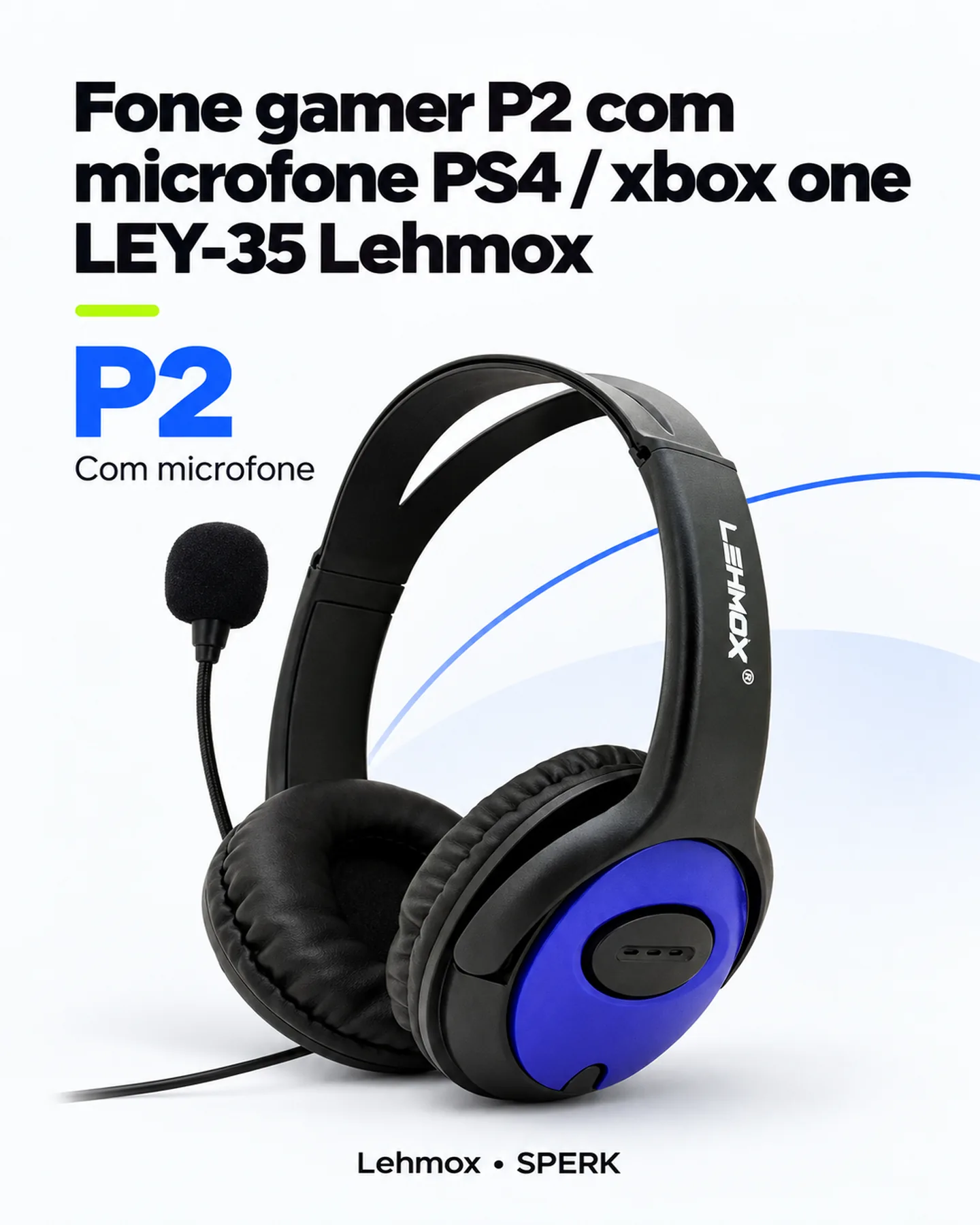 Fone gamer P2 com microfone PS4 / xbox one LEY-35 Lehmox — painel 1