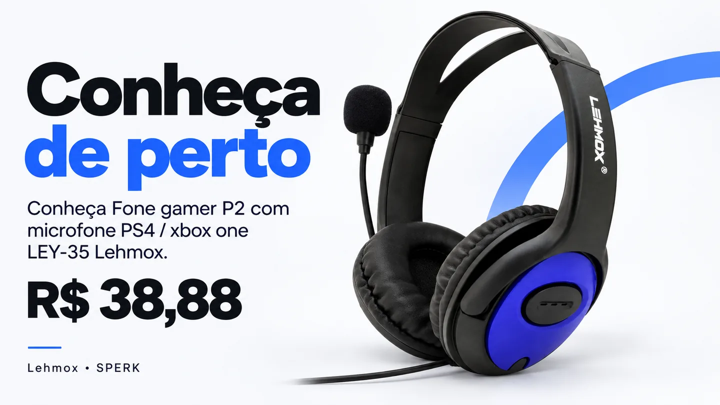 Fone gamer P2 com microfone PS4 / xbox one LEY-35 Lehmox — heroi descricao