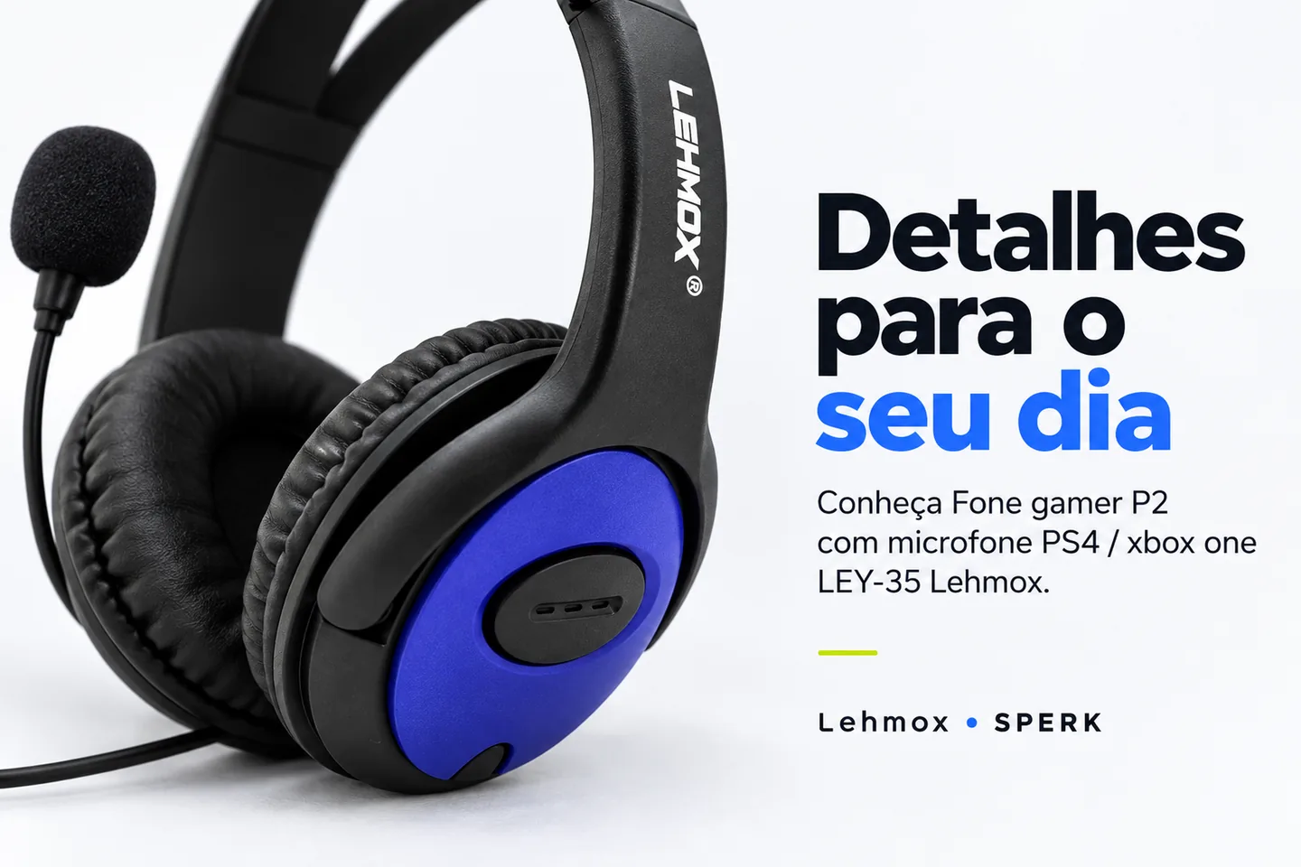 Fone gamer P2 com microfone PS4 / xbox one LEY-35 Lehmox — diferencial uso
