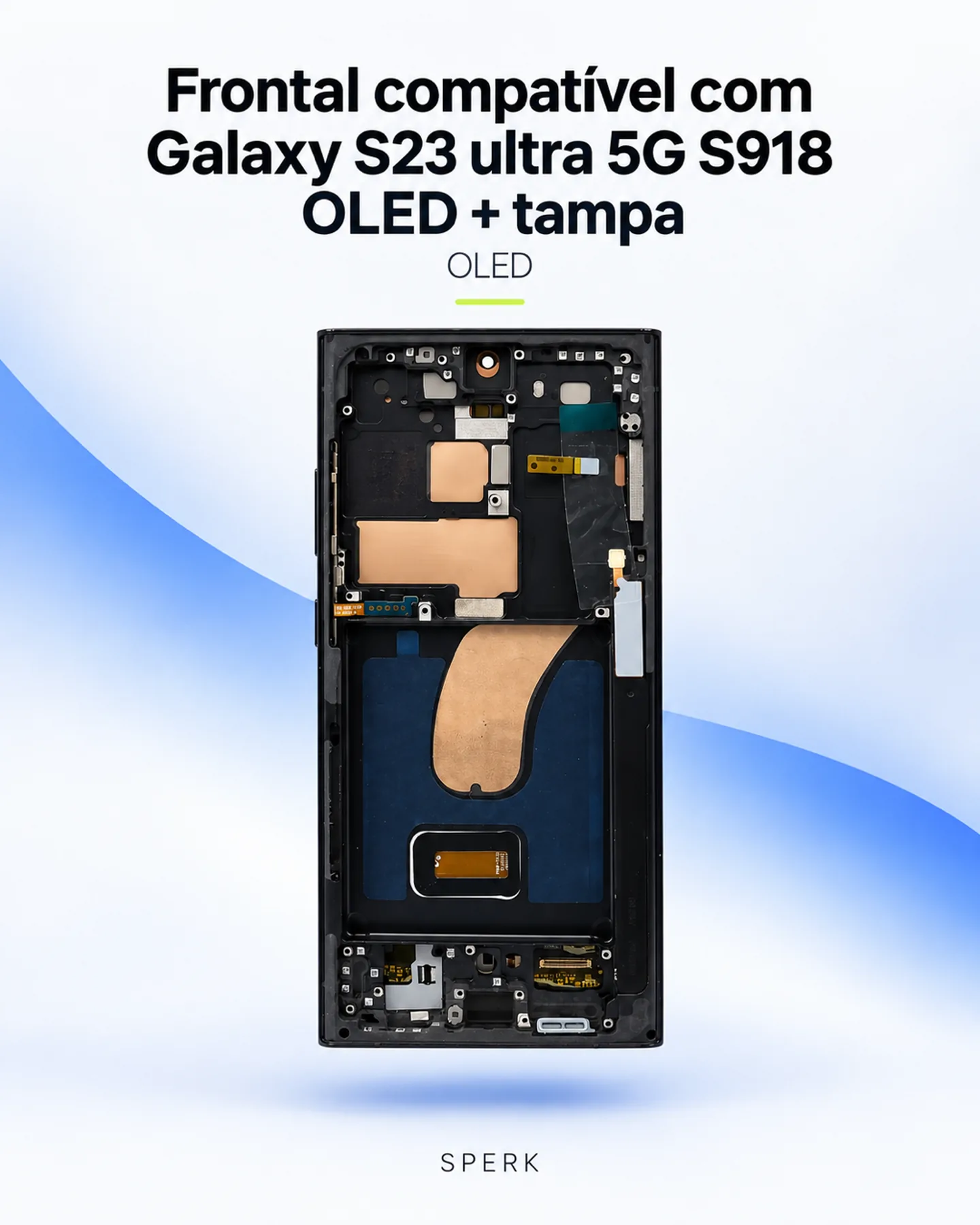 Frontal compatível com Galaxy S23 ultra 5G S918 OLED + tampa — painel 1