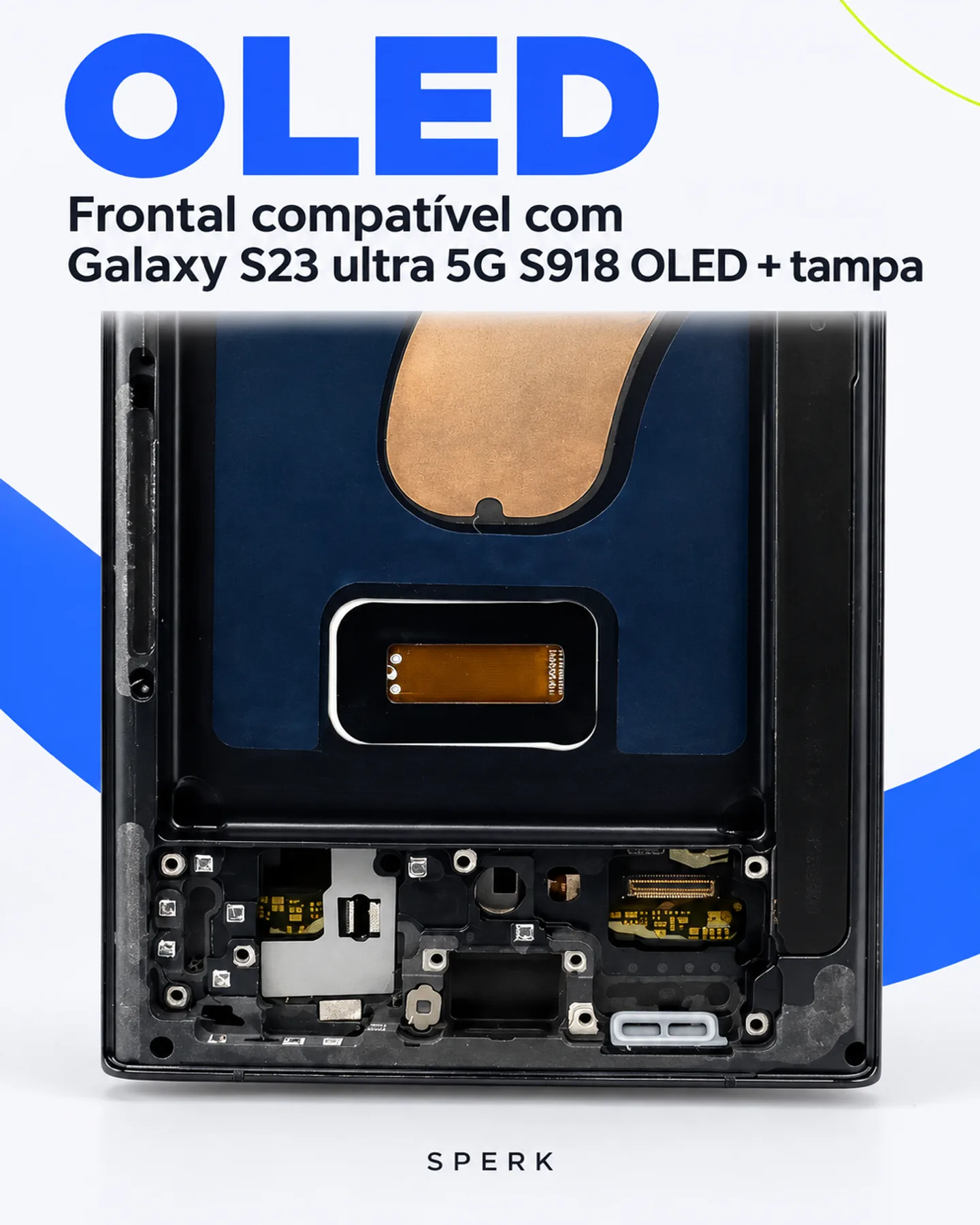 Frontal compatível com Galaxy S23 ultra 5G S918 OLED + tampa — painel 2