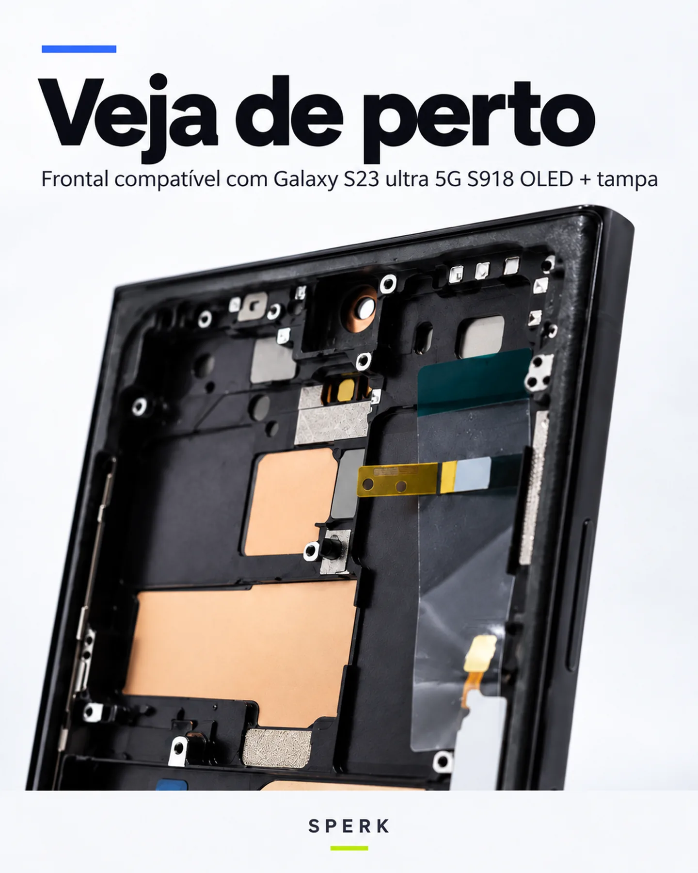 Frontal compatível com Galaxy S23 ultra 5G S918 OLED + tampa — painel 3