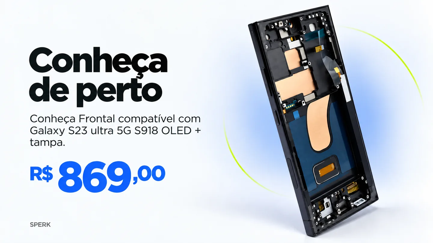 Frontal compatível com Galaxy S23 ultra 5G S918 OLED + tampa — heroi descricao