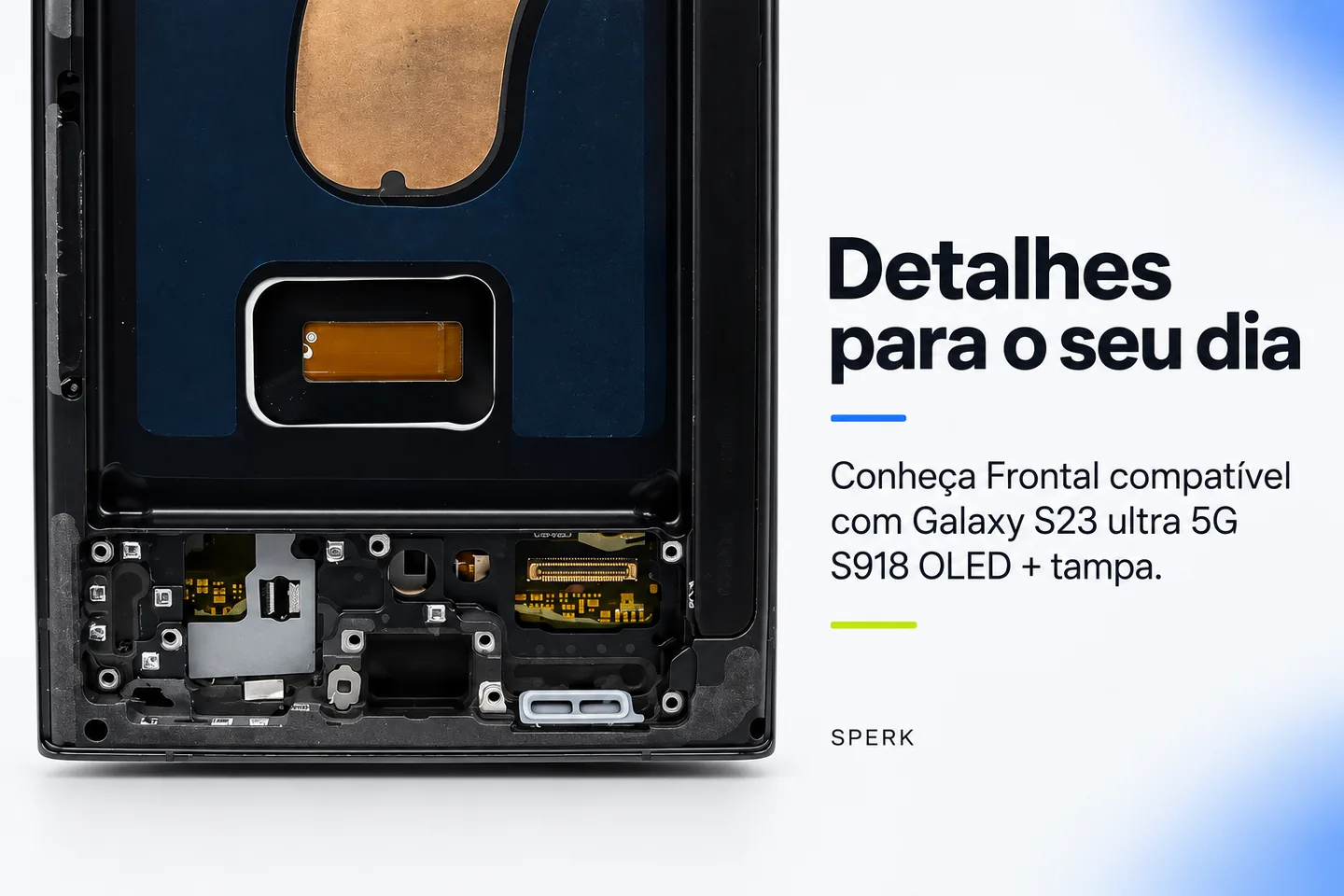 Frontal compatível com Galaxy S23 ultra 5G S918 OLED + tampa — diferencial uso