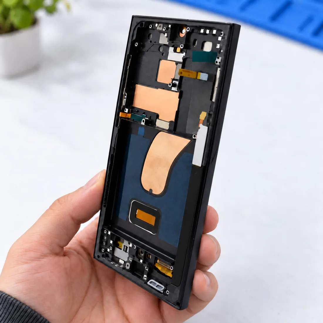 Frontal compatível com Galaxy S23 ultra 5G S918 OLED + tampa — uso