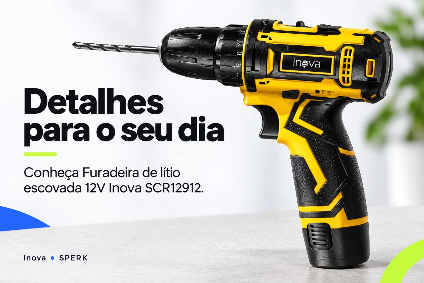 Furadeira de lítio escovada 12V Inova SCR12912 — diferencial uso