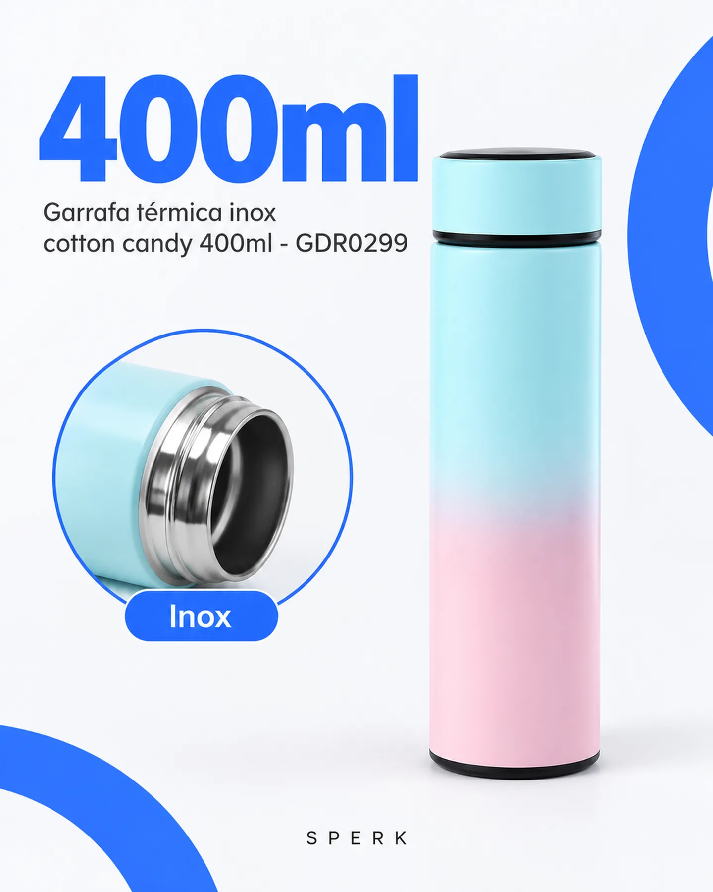 Garrafa térmica inox cotton candy 400ml - GDR0299 — painel 2