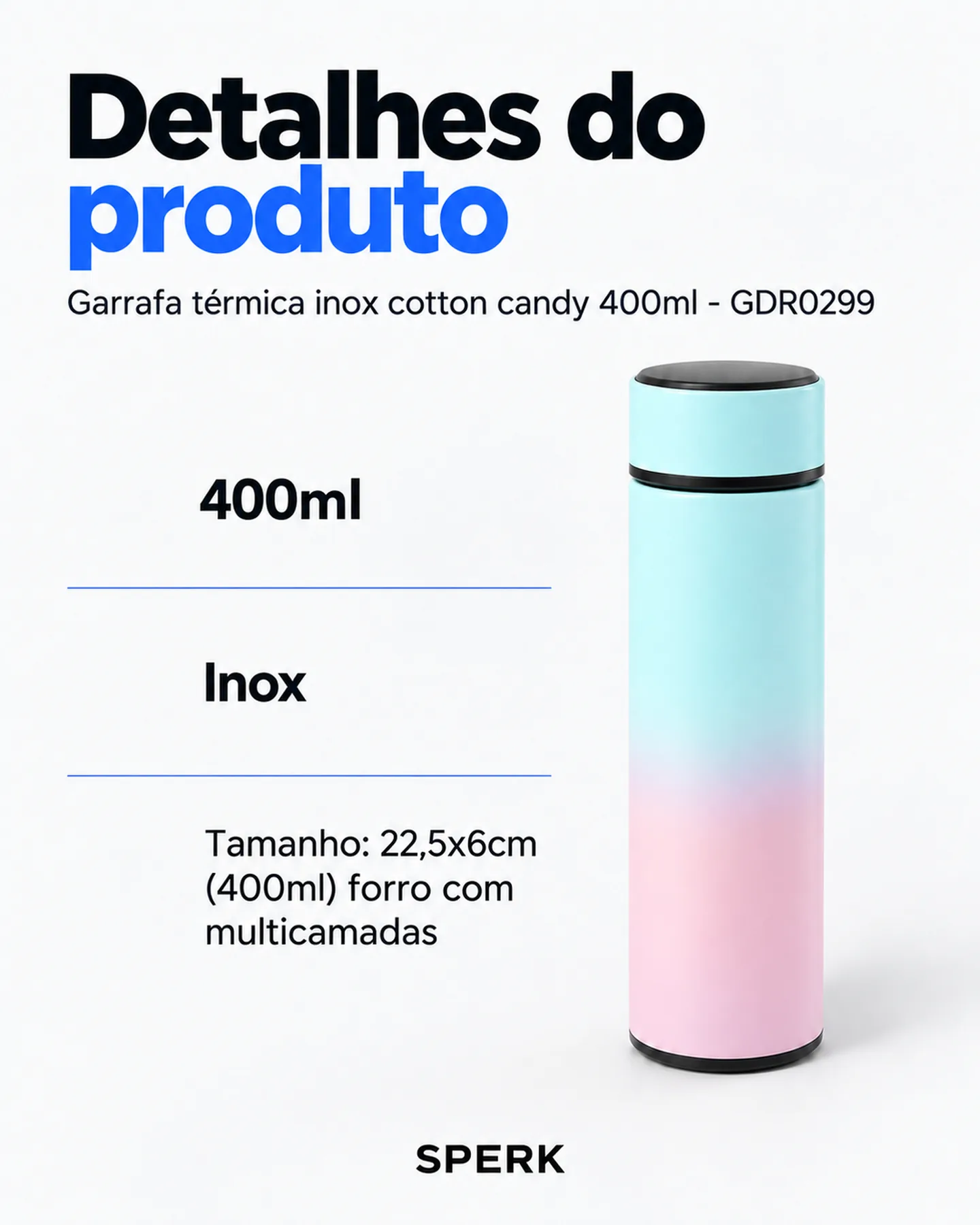 Garrafa térmica inox cotton candy 400ml - GDR0299 — painel 4