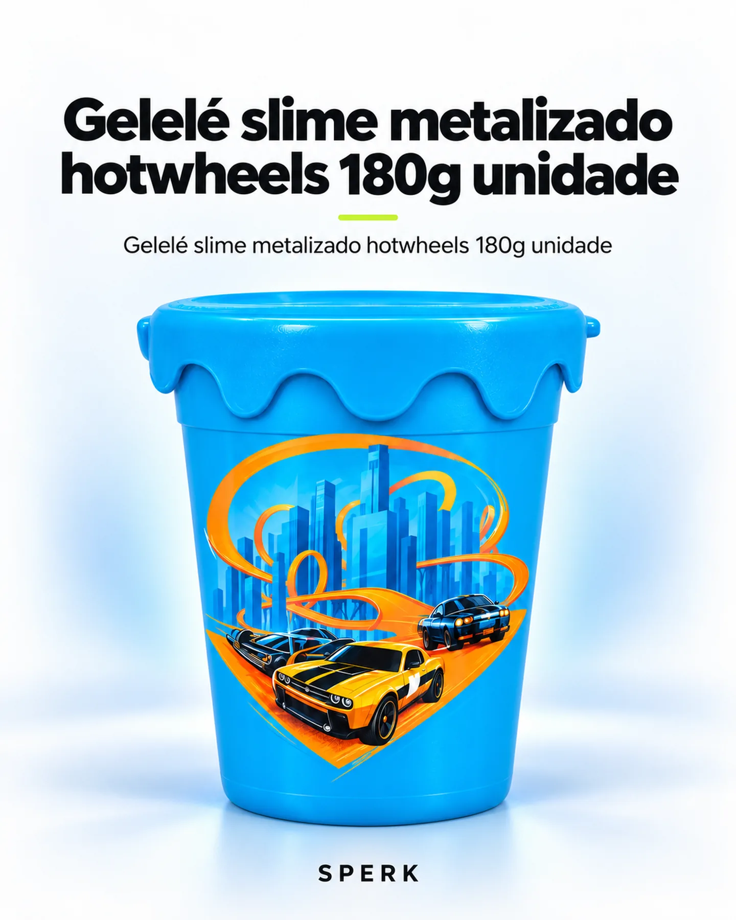 Gelelé slime metalizado hotwheels 180g unidade — painel 1