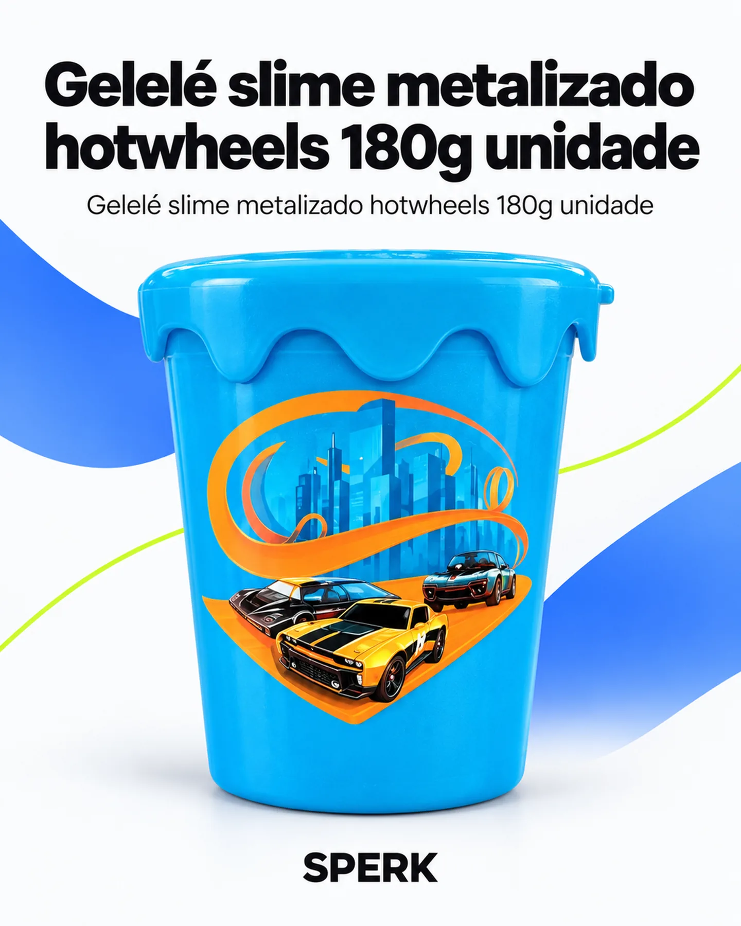 Gelelé slime metalizado hotwheels 180g unidade — painel 2