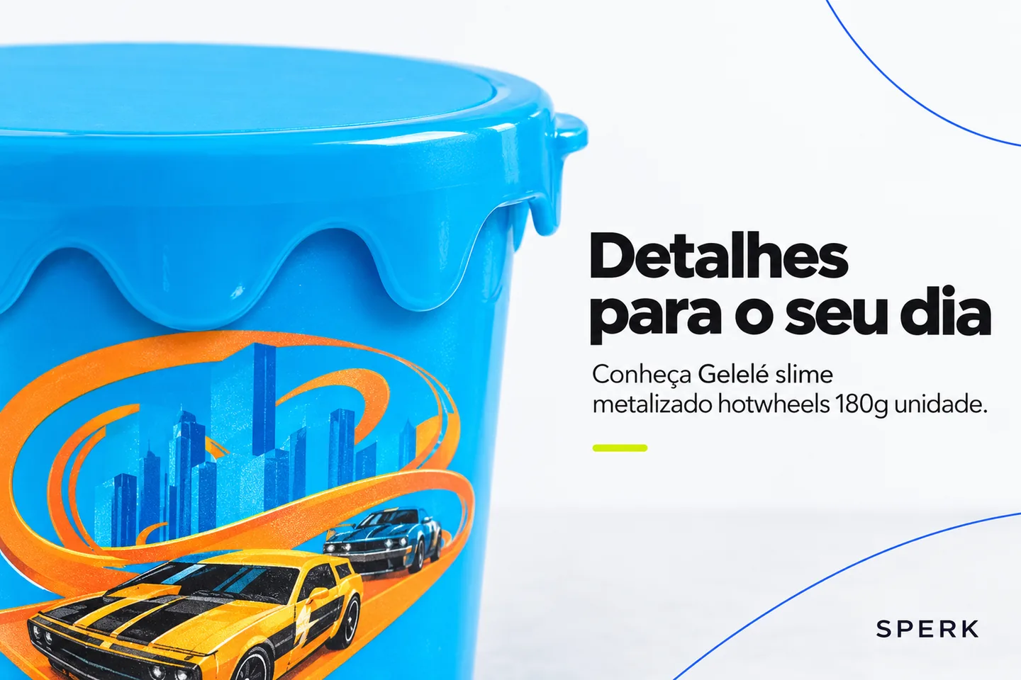 Gelelé slime metalizado hotwheels 180g unidade — diferencial uso