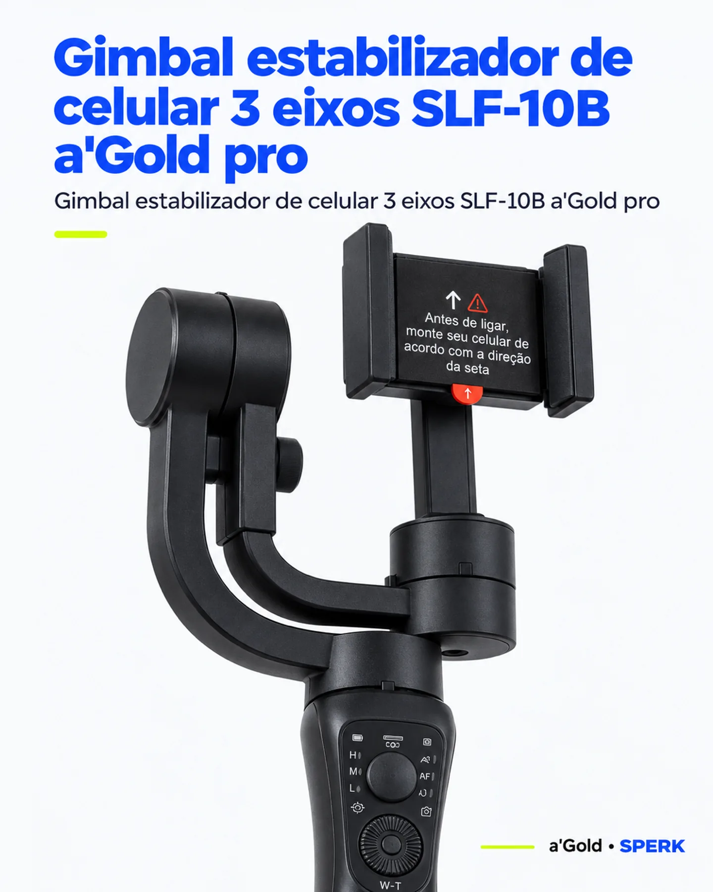 Gimbal estabilizador de celular 3 eixos SLF-10B a'Gold pro — painel 2