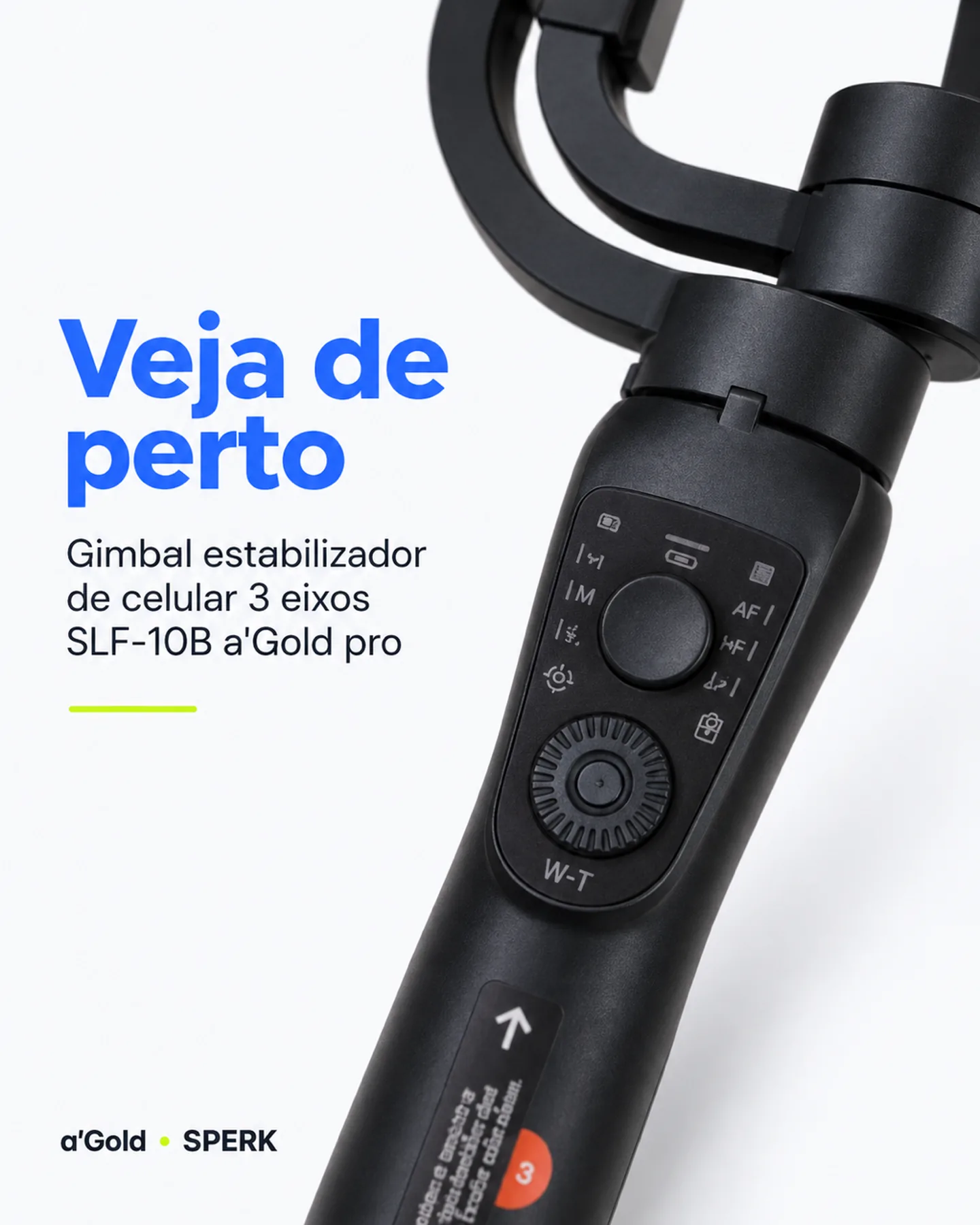 Gimbal estabilizador de celular 3 eixos SLF-10B a'Gold pro — painel 3