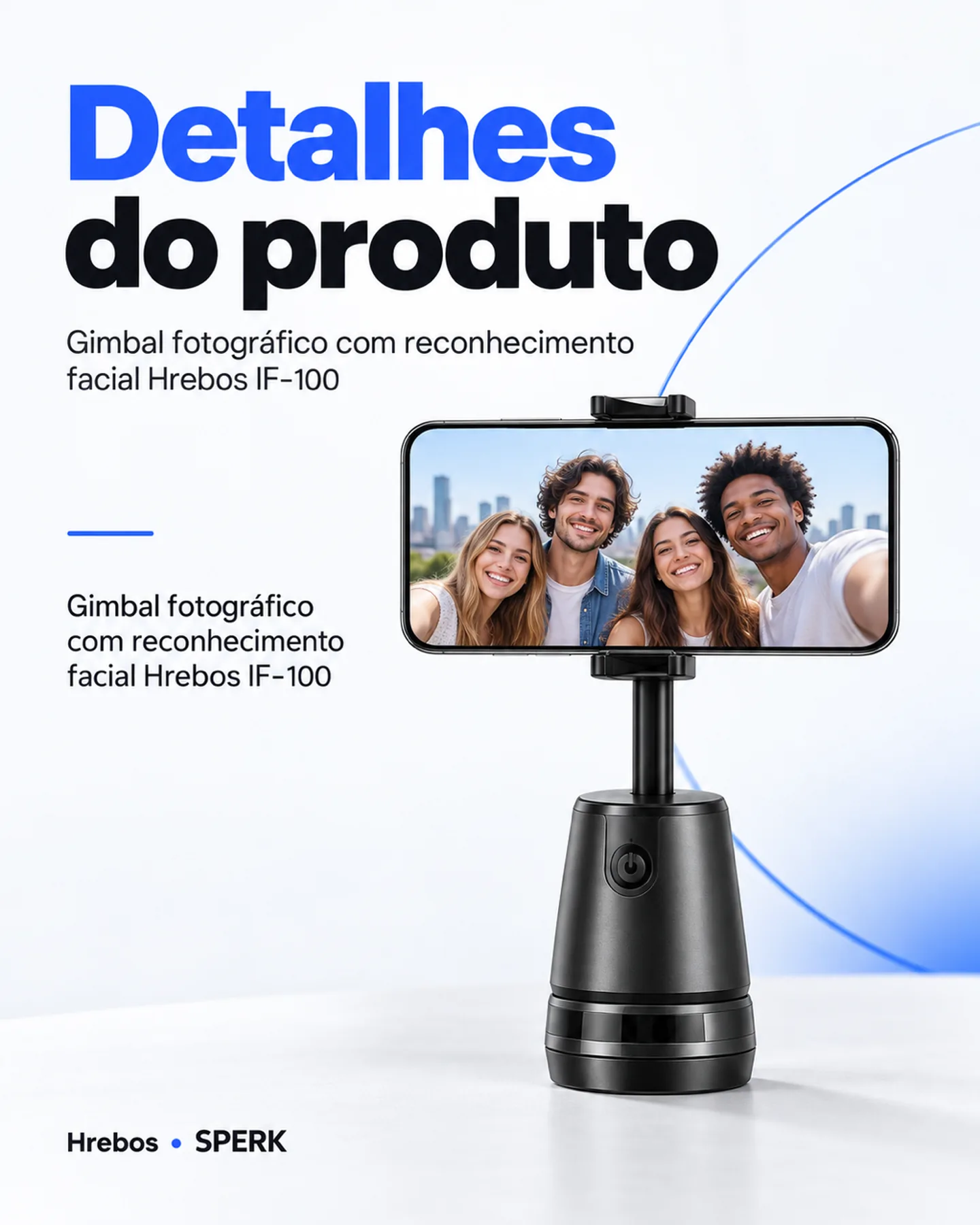 Gimbal fotográfico com reconhecimento facial Hrebos IF-100 — painel 4