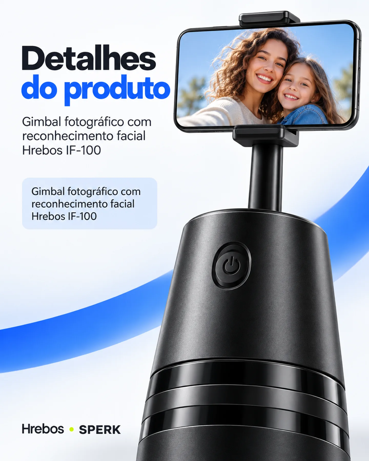 Gimbal fotográfico com reconhecimento facial Hrebos IF-100 — painel 5