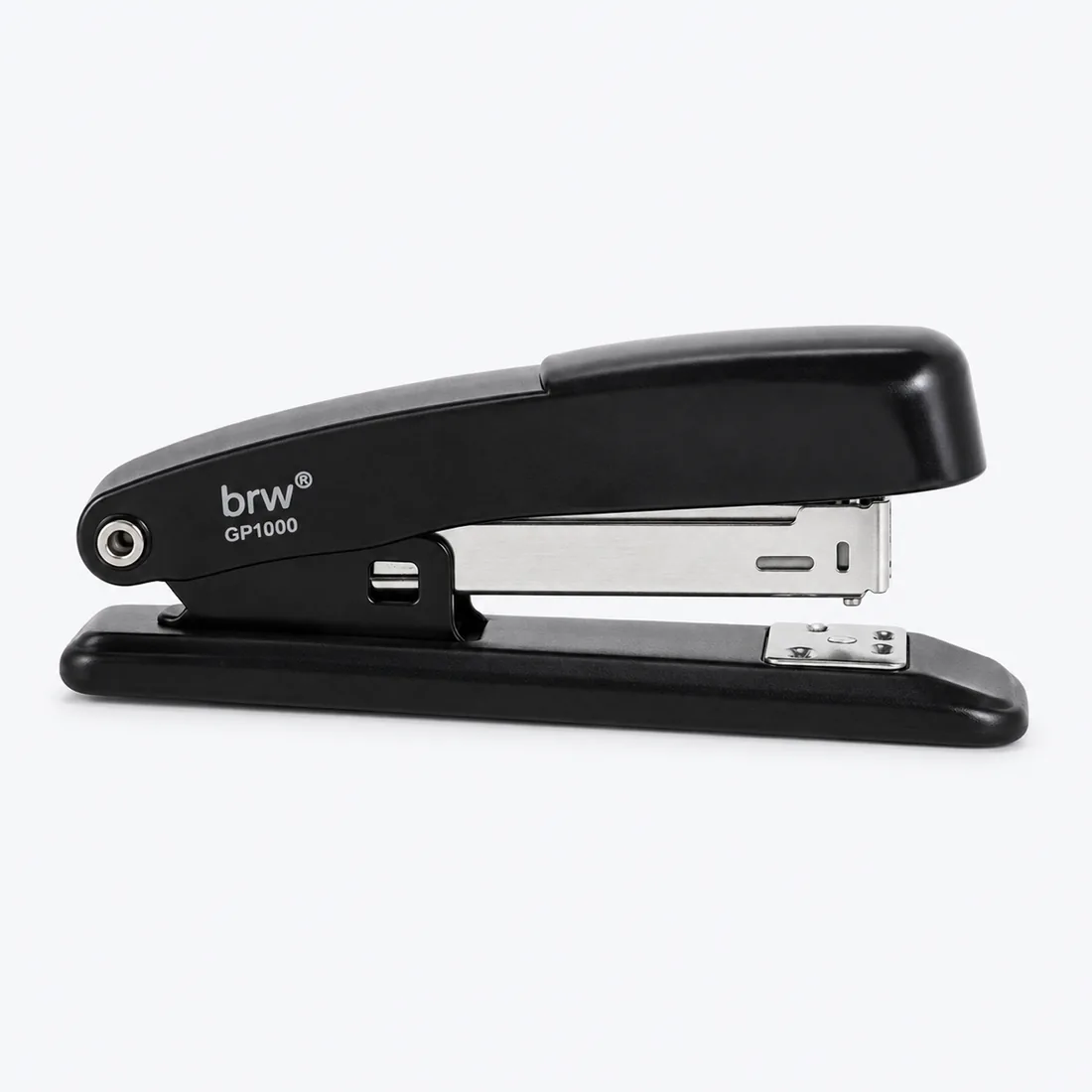 Grampeador de metal mini para 20 fls base 11,5cm BRW GP1000 — verso lateral