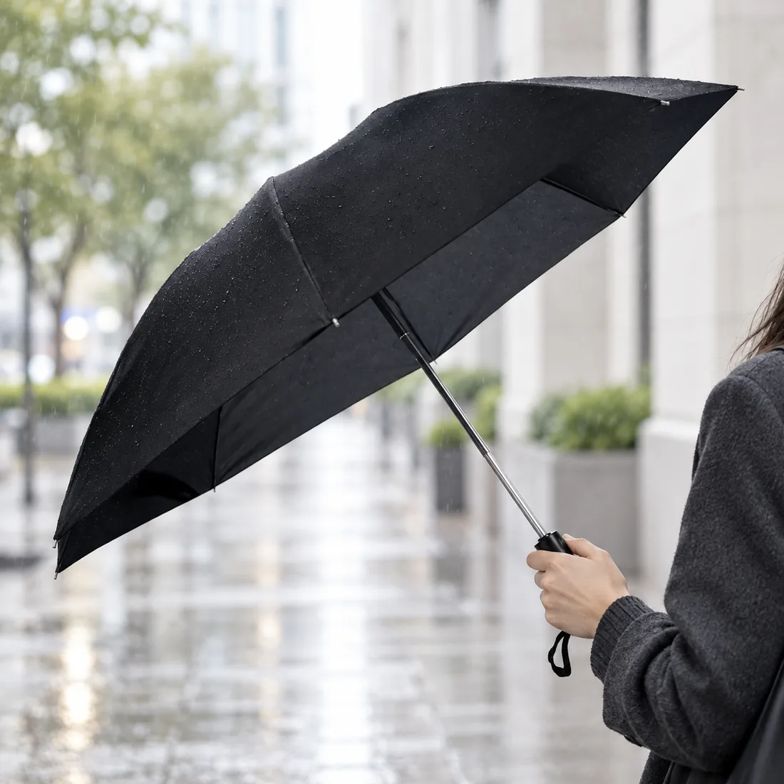 Guarda chuva pb preto ISO001 — uso