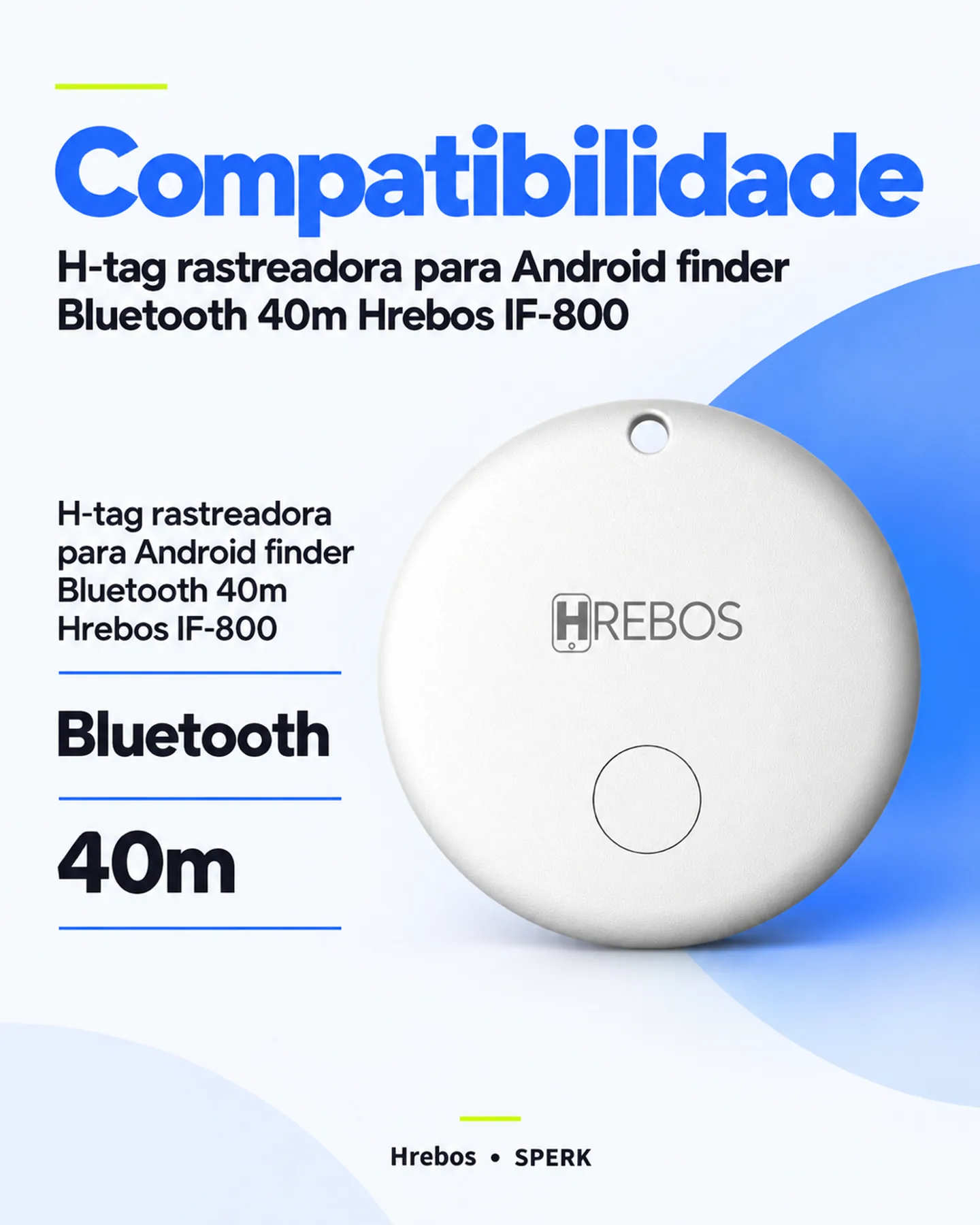 H-tag rastreadora para Android finder Bluetooth 40m Hrebos IF-800 — painel 4