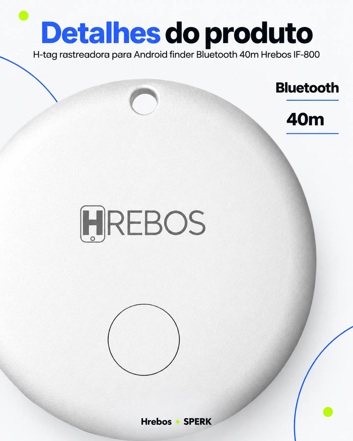 H-tag rastreadora para Android finder Bluetooth 40m Hrebos IF-800 — painel 5