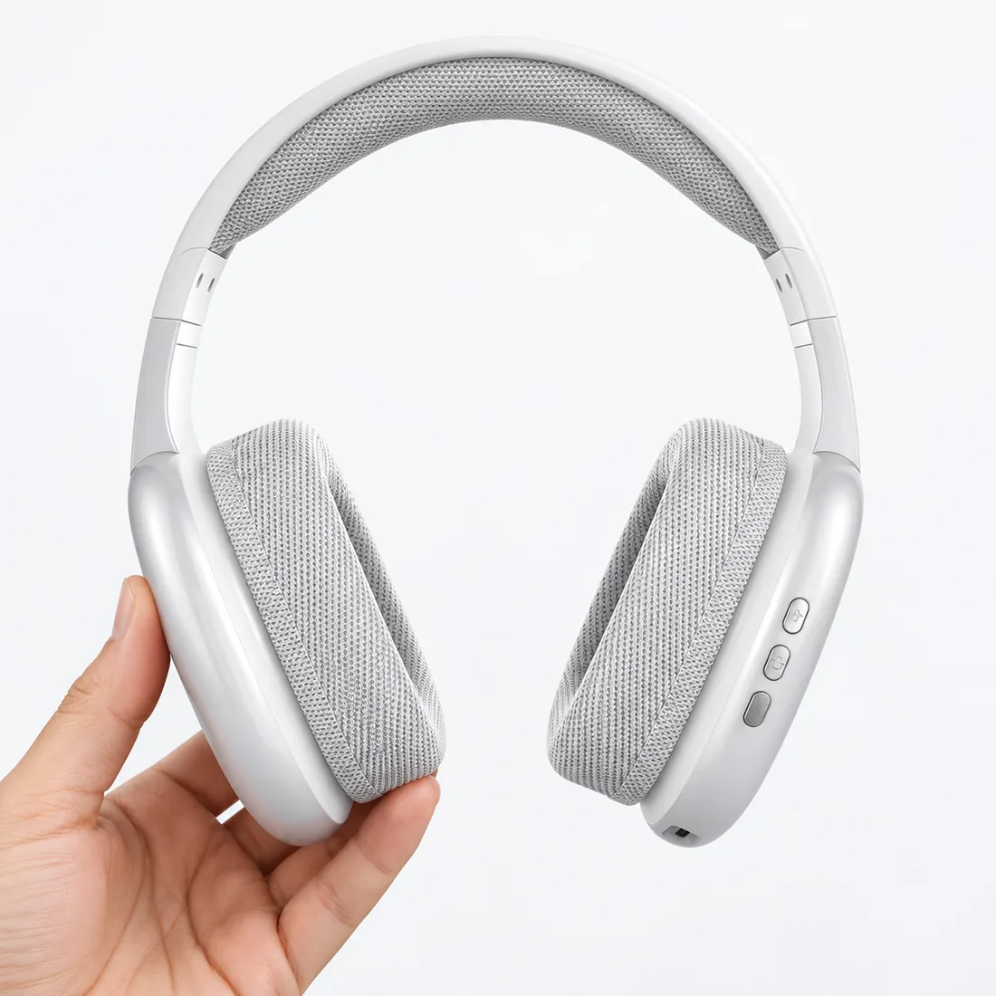 Headphone fluffy Bluetooth preto ou branco HP-047 Hrebos — escala