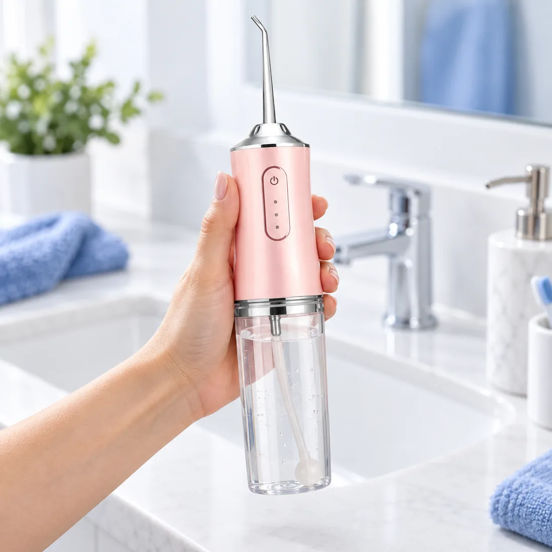 Irrigador oral portátil AJ-F30 — uso