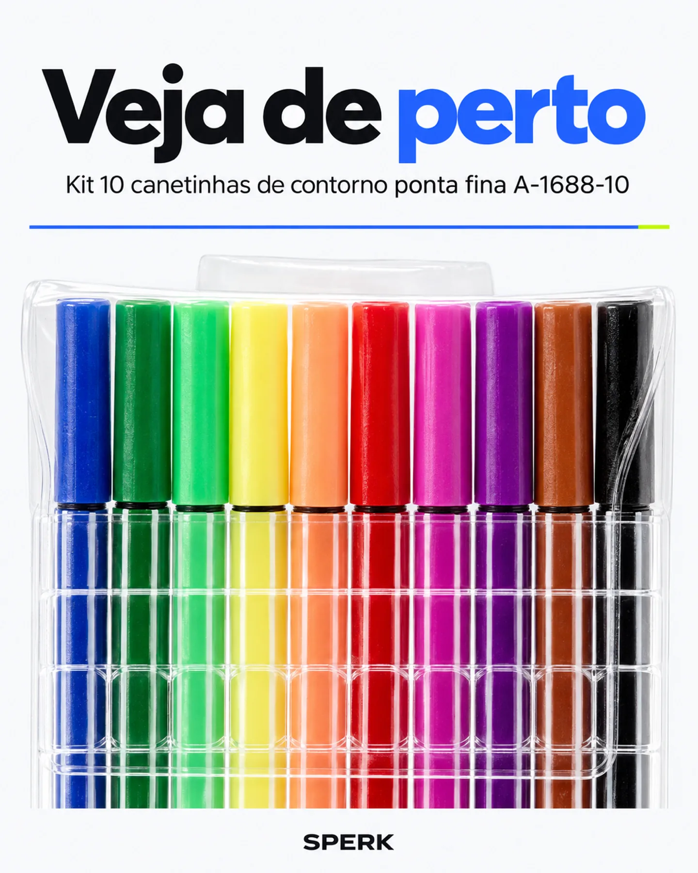 Kit 10 canetinhas de contorno ponta fina A-1688-10 — painel 3