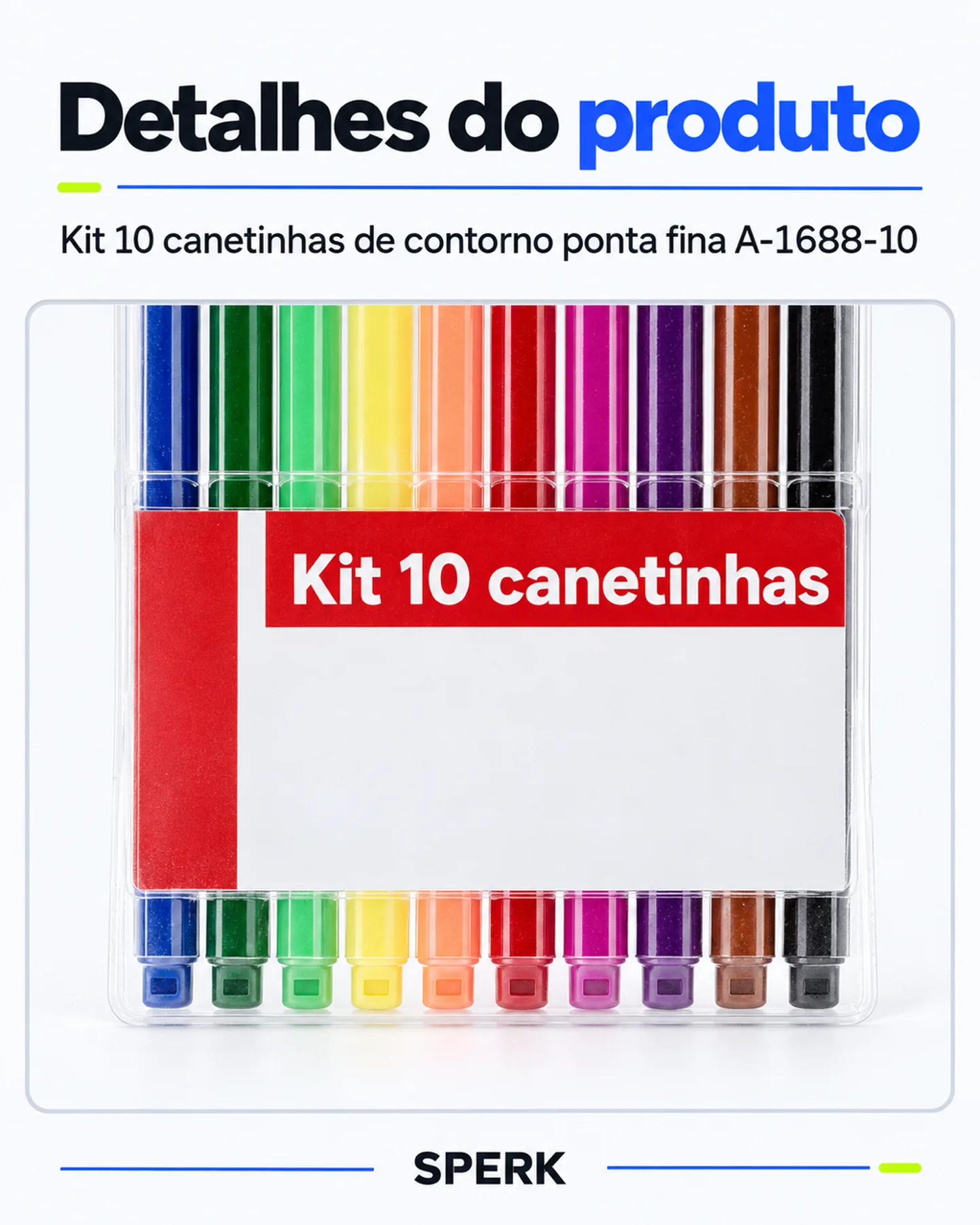 Kit 10 canetinhas de contorno ponta fina A-1688-10 — painel 5