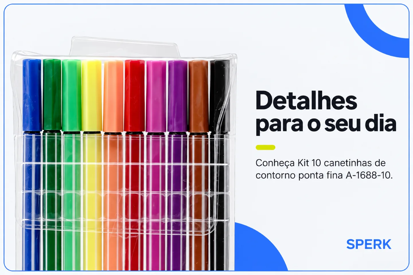Kit 10 canetinhas de contorno ponta fina A-1688-10 — diferencial uso
