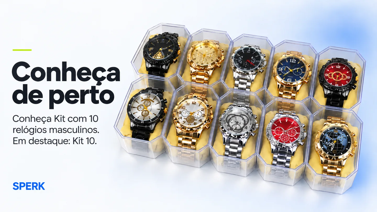 Kit com 10 relógios masculinos — heroi descricao