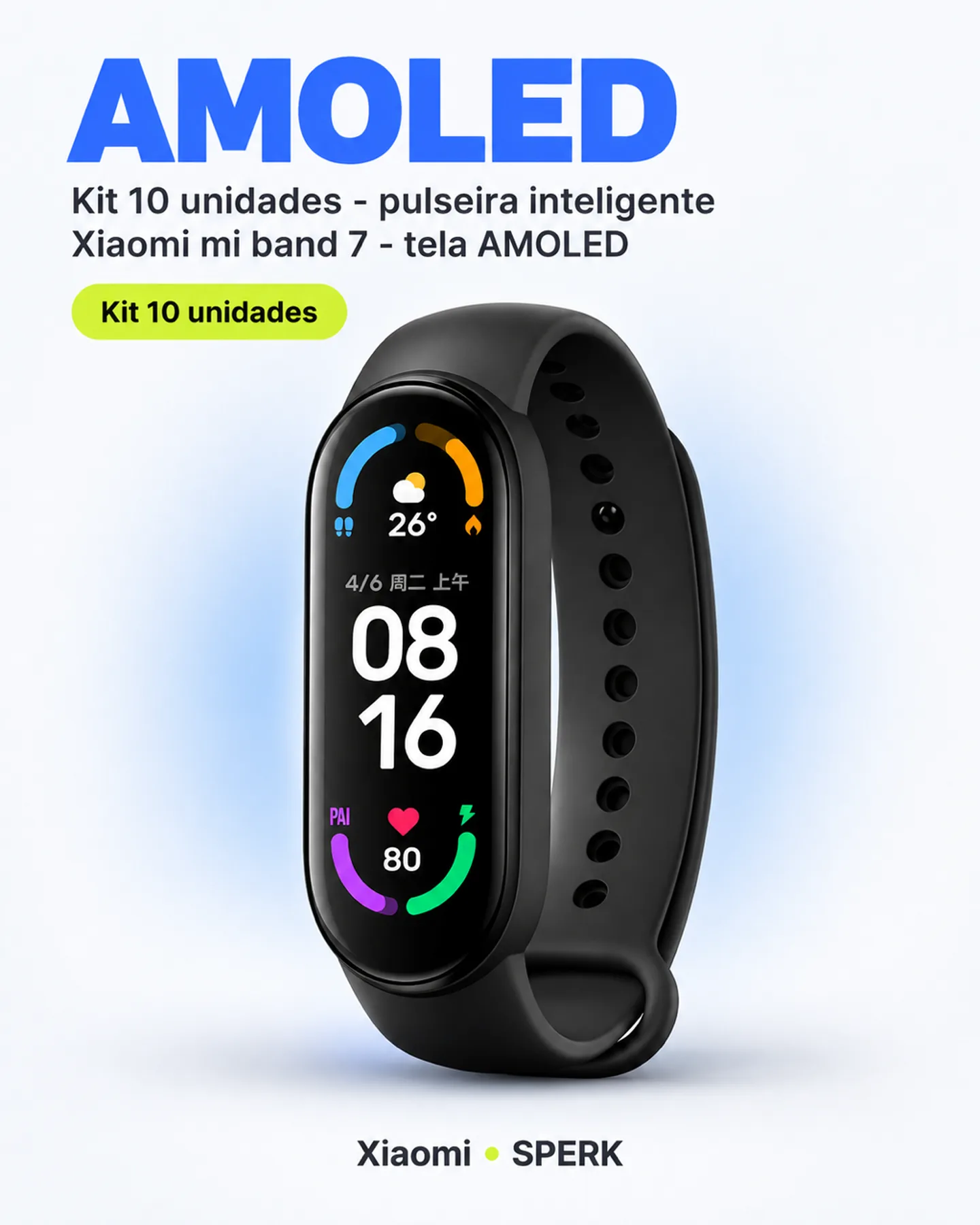 Kit 10 unidades - pulseira inteligente Xiaomi mi band 7 - tela AMOLED — painel 2