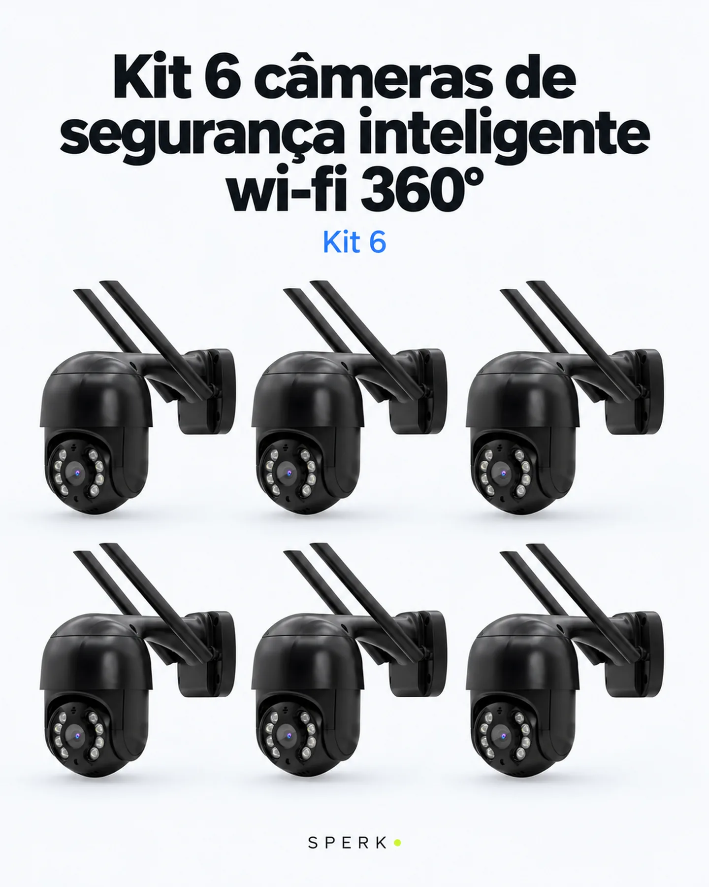Kit 6 câmeras de segurança inteligente wi-fi 360° — painel 1