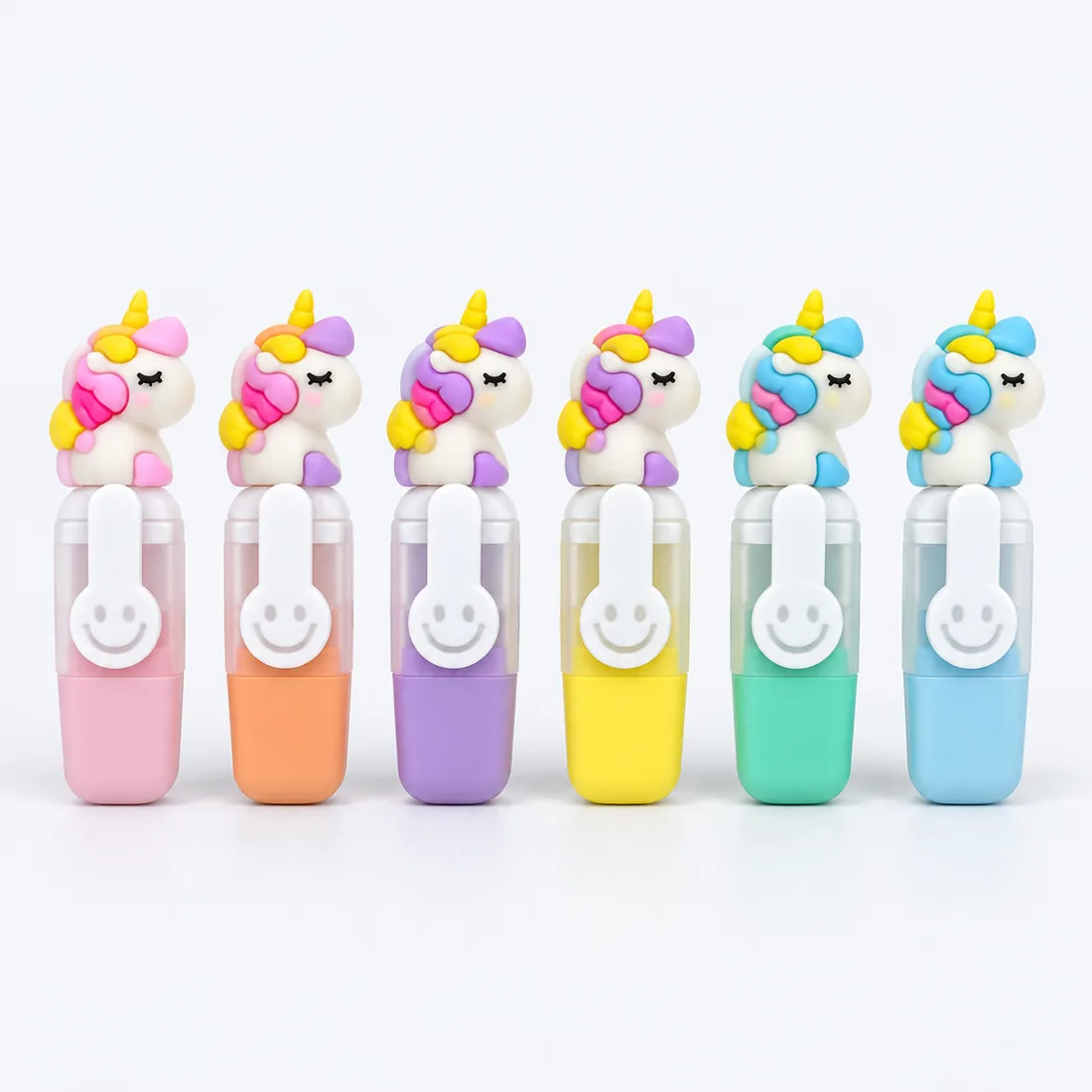 Kit 6 canetinhas marca texto unicornio SX-385