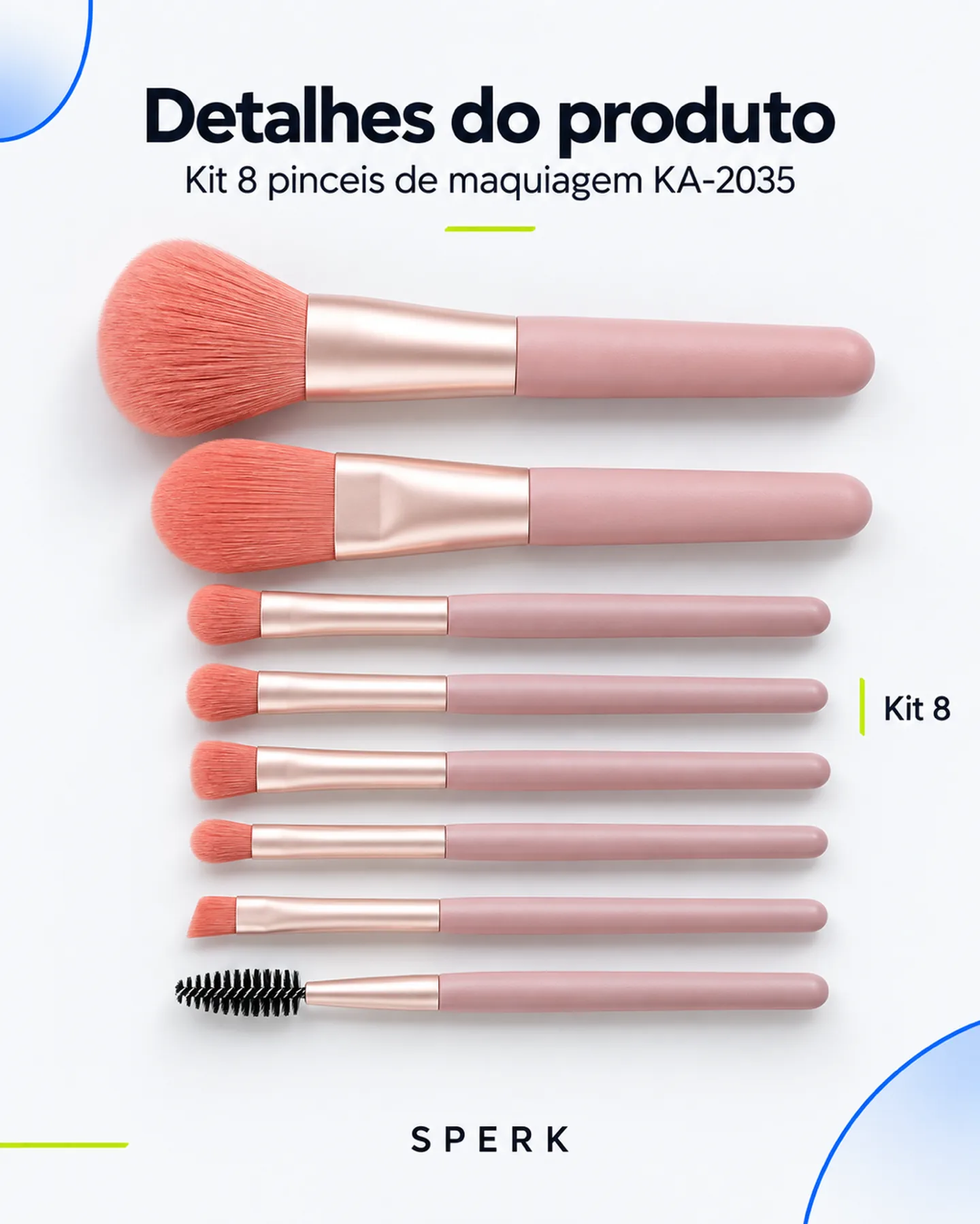 Kit 8 pinceis de maquiagem KA-2035 — painel 5