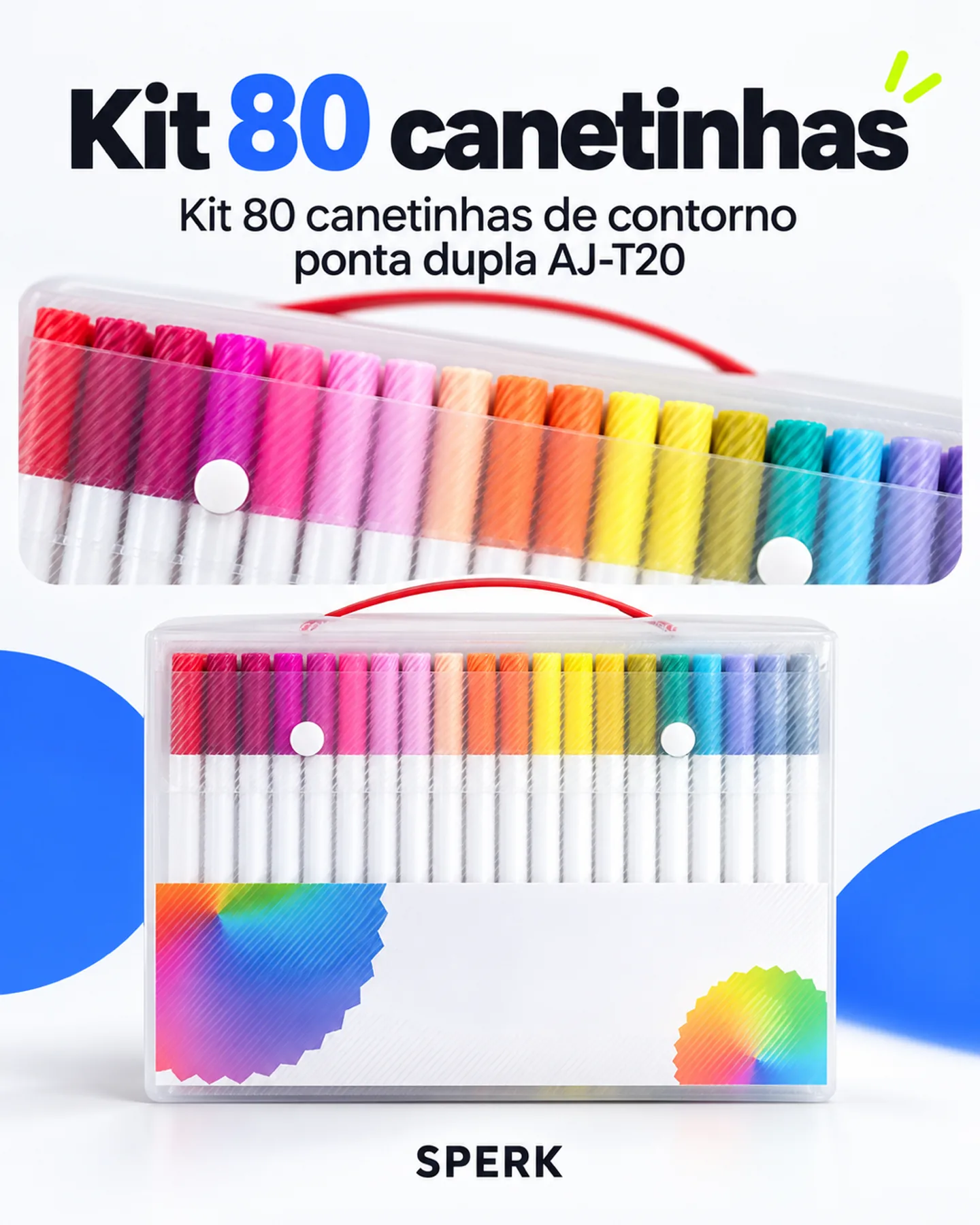 Kit 80 canetinhas de contorno ponta dupla AJ-T20 — painel 2