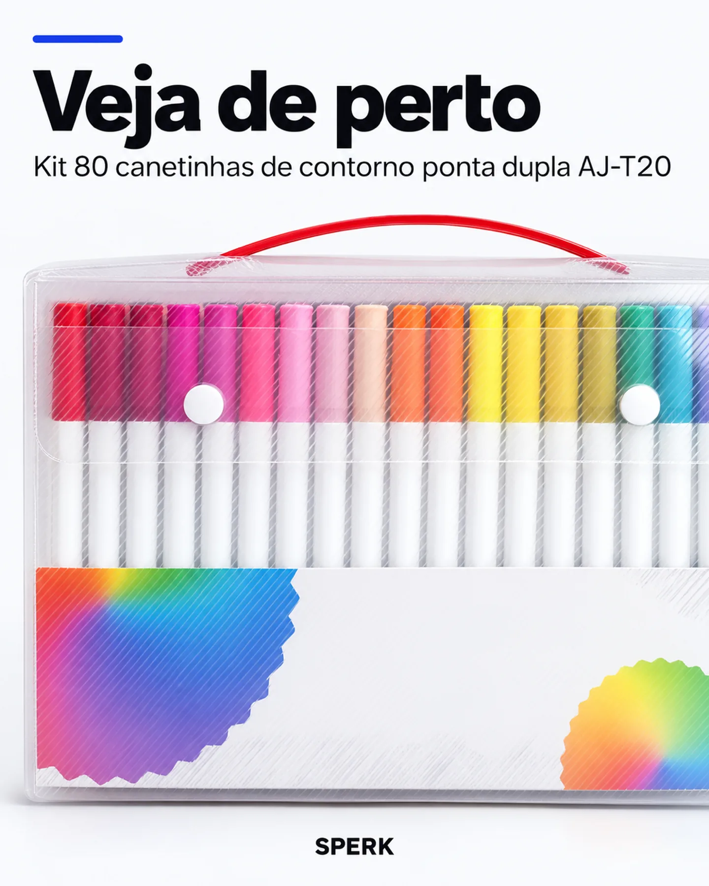 Kit 80 canetinhas de contorno ponta dupla AJ-T20 — painel 3