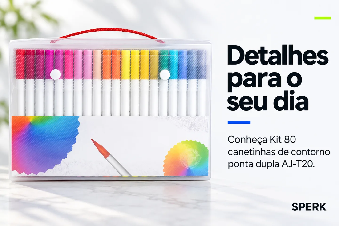 Kit 80 canetinhas de contorno ponta dupla AJ-T20 — diferencial uso