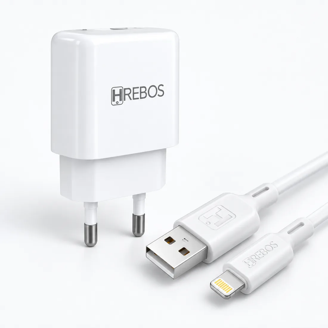 Kit carregador power turbo usual 15W com cabo USB Hrebos CRG-151I — verso lateral