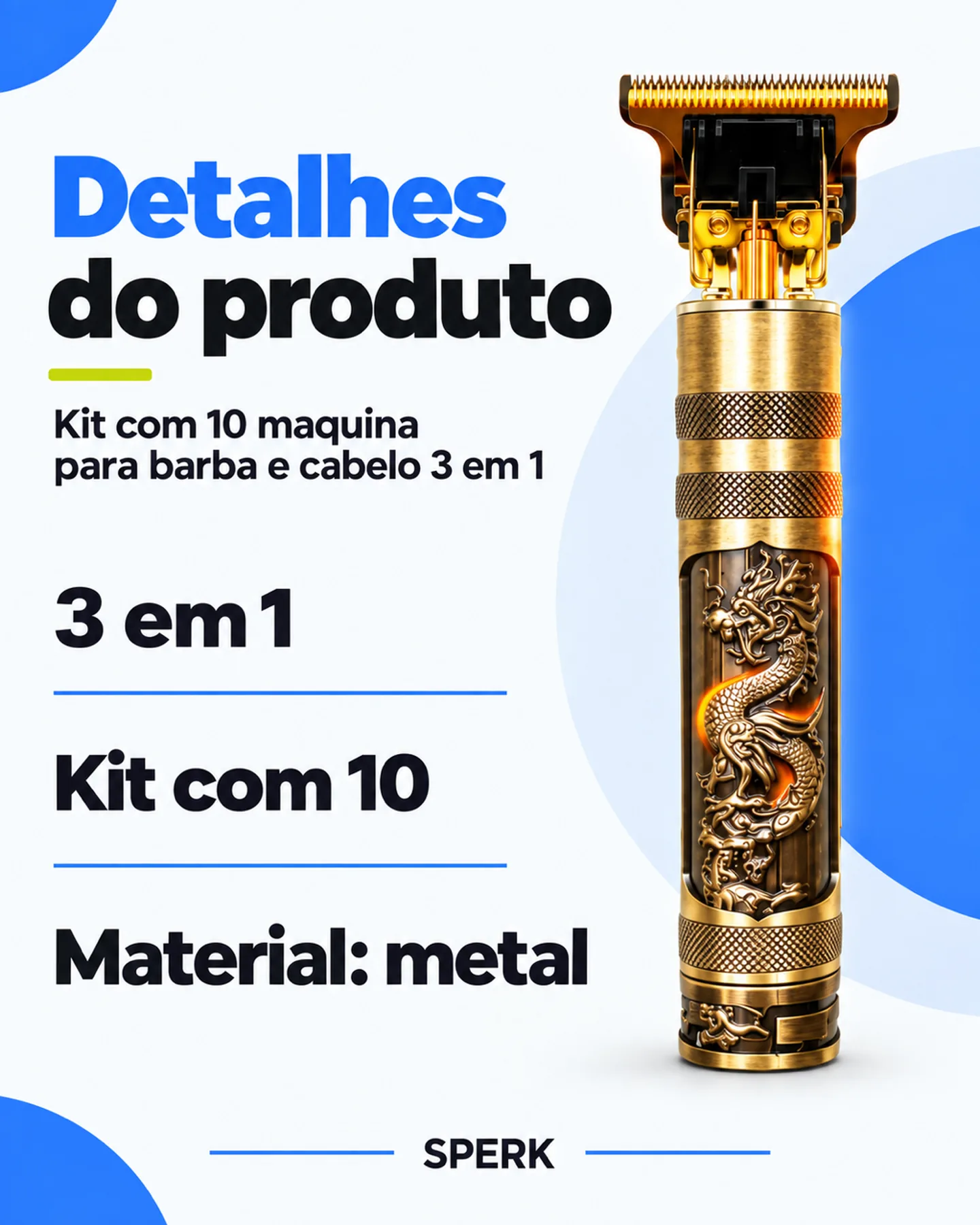 Kit com 10 maquina para barba e cabelo 3 em 1 — painel 4