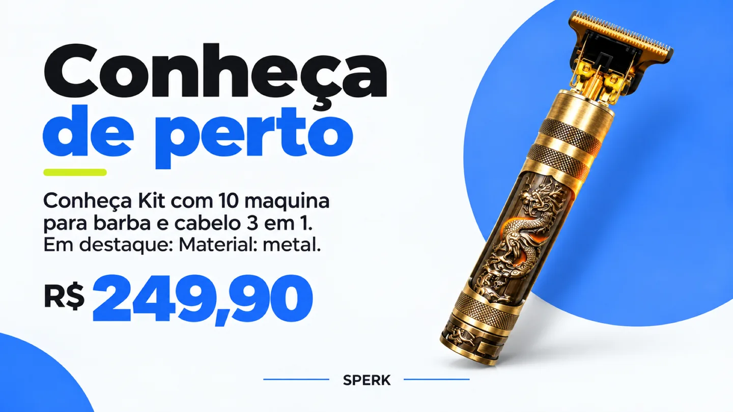 Kit com 10 maquina para barba e cabelo 3 em 1 — heroi descricao