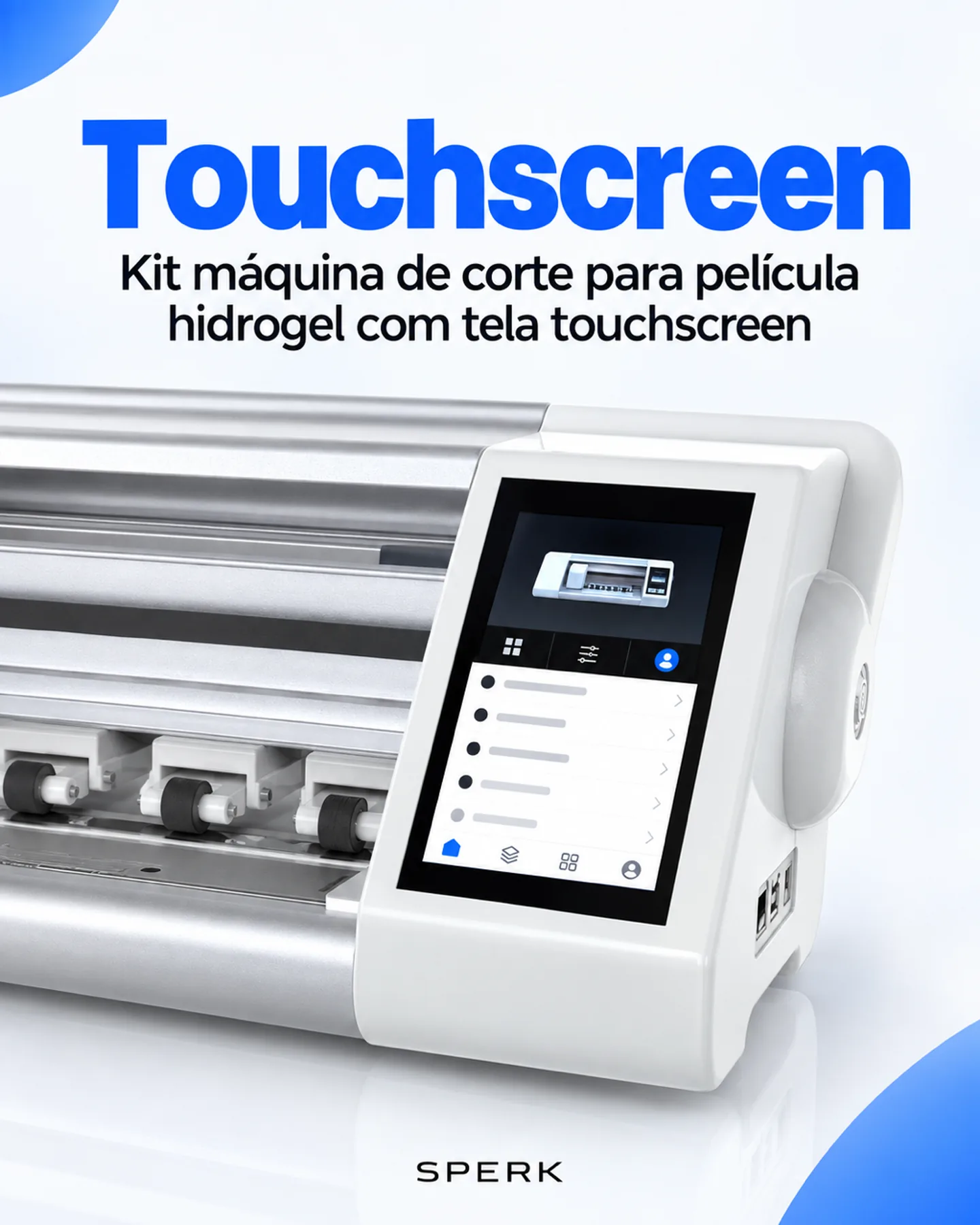 Kit máquina de corte para película hidrogel com tela touchscreen — painel 2