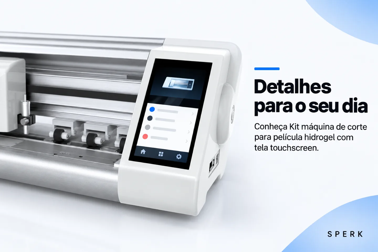 Kit máquina de corte para película hidrogel com tela touchscreen — diferencial uso