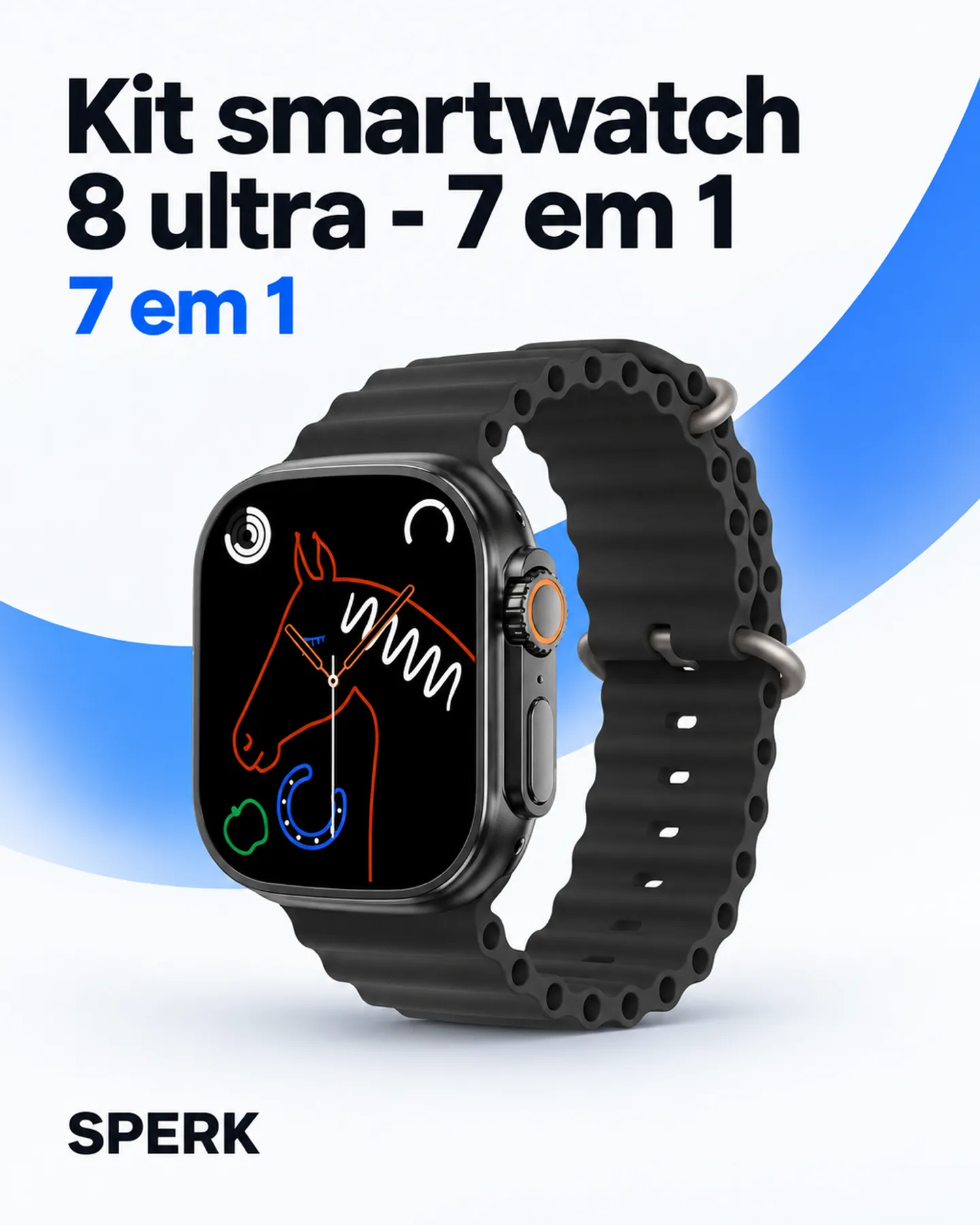 Kit smartwatch 8 ultra - 7 em 1 — painel 1