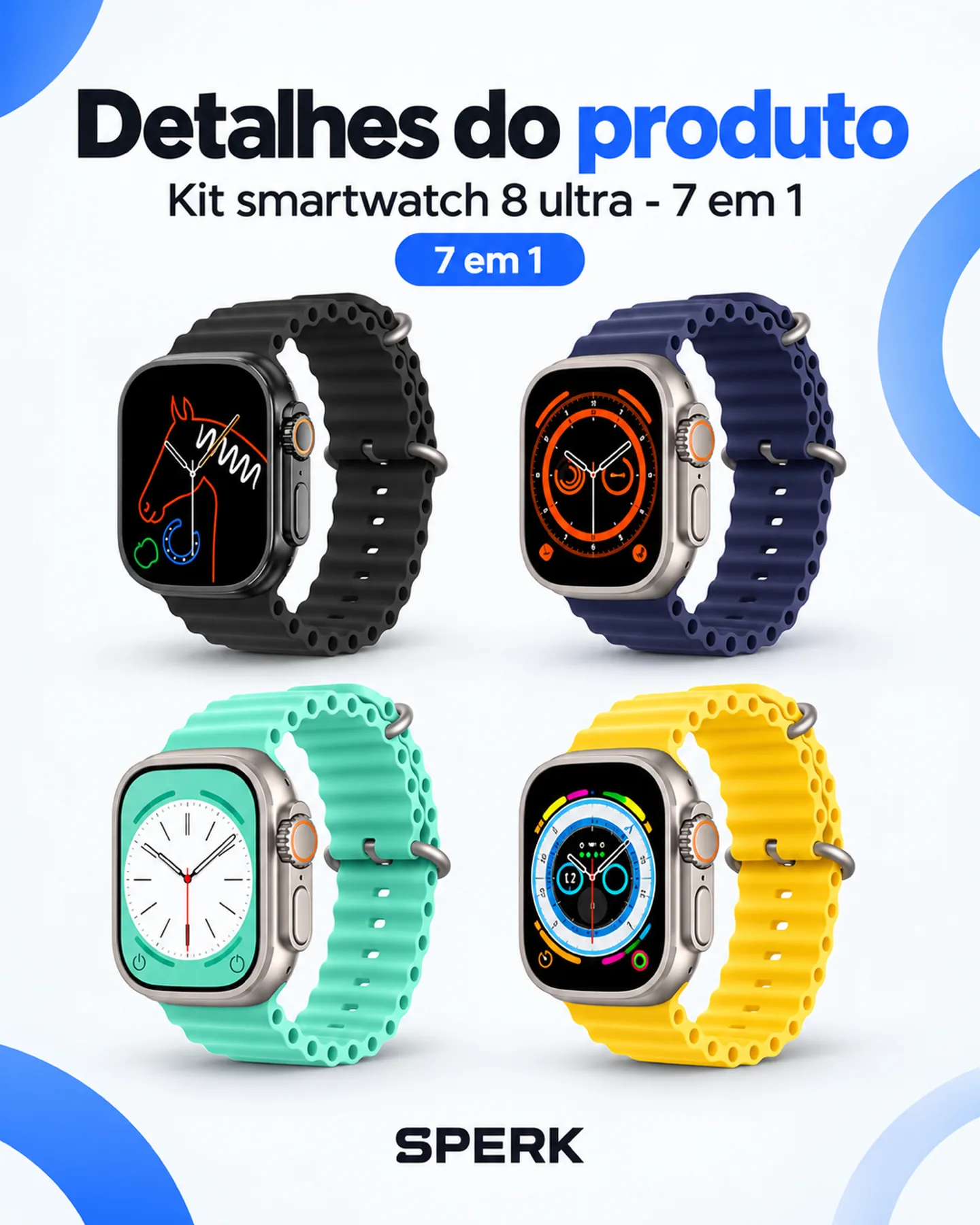 Kit smartwatch 8 ultra - 7 em 1 — painel 5