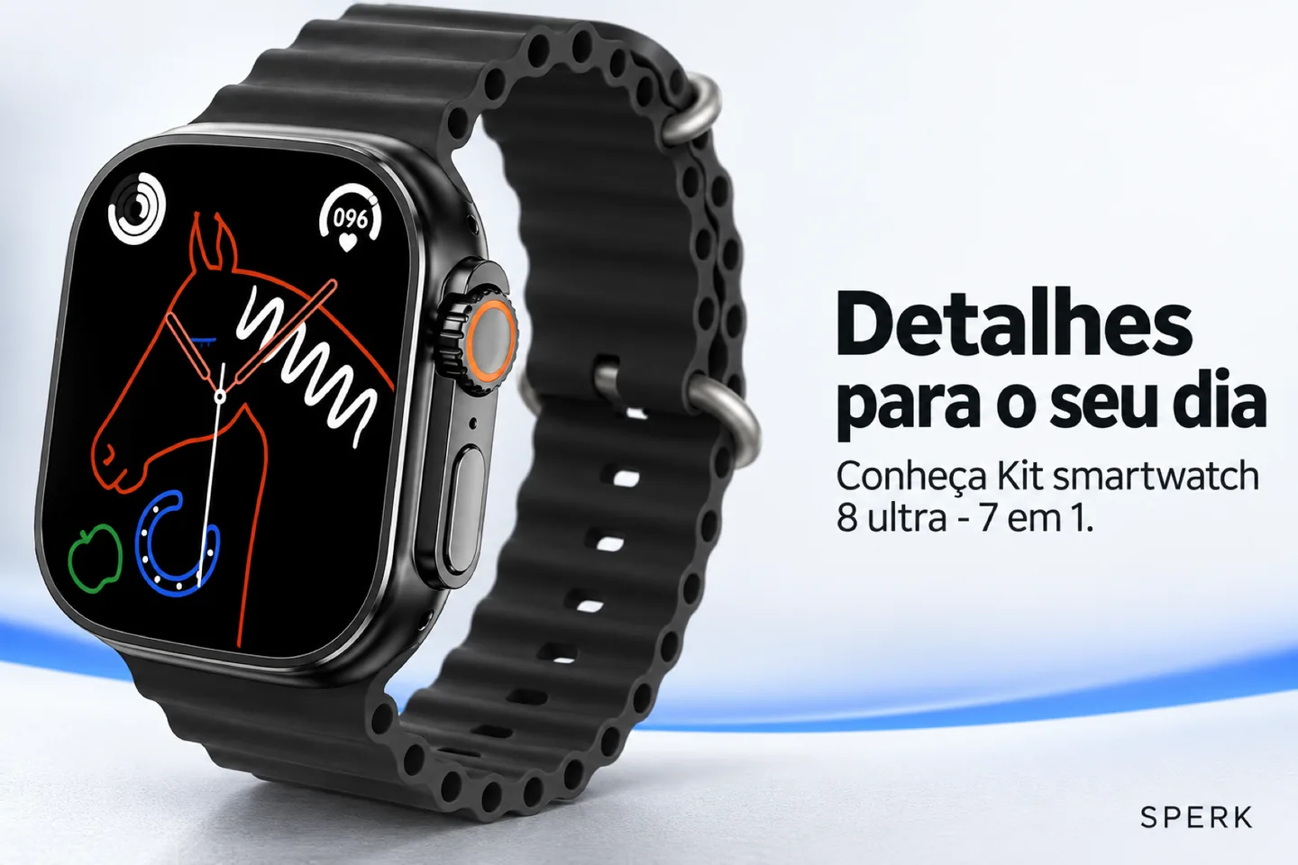 Kit smartwatch 8 ultra - 7 em 1 — diferencial uso