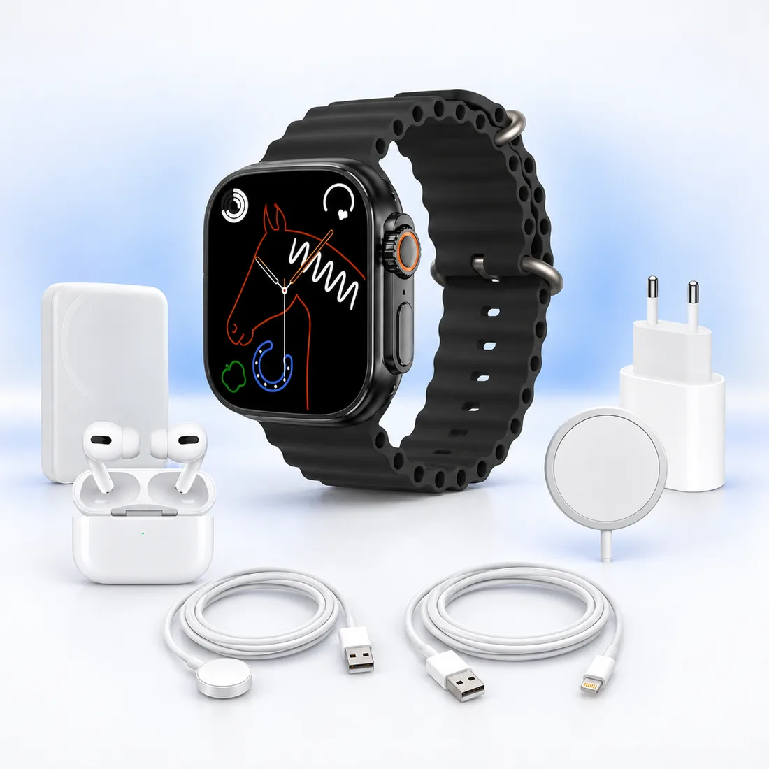 Kit smartwatch 8 ultra - 7 em 1