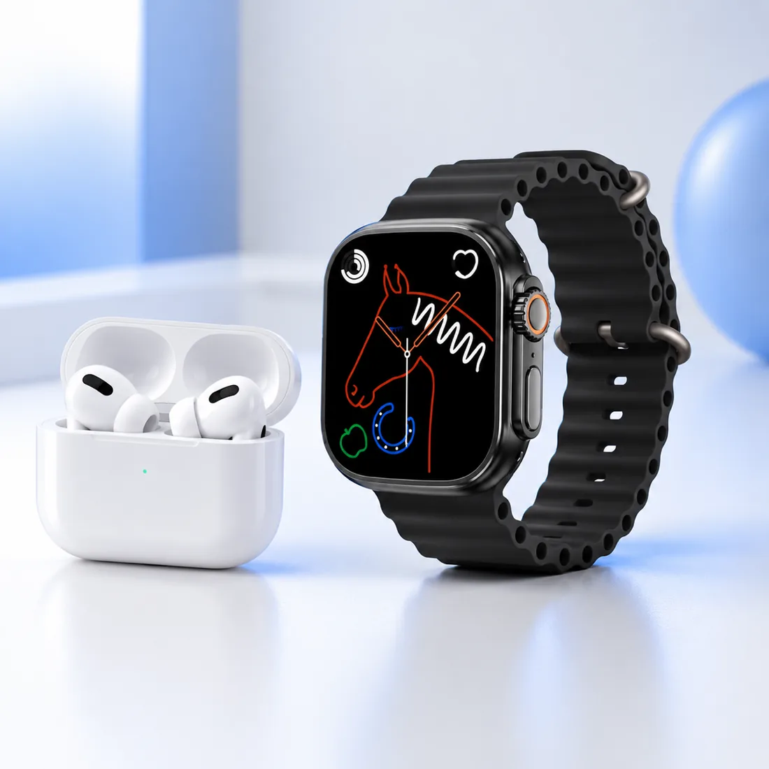 Kit smartwatch 8 ultra - 7 em 1 — escala