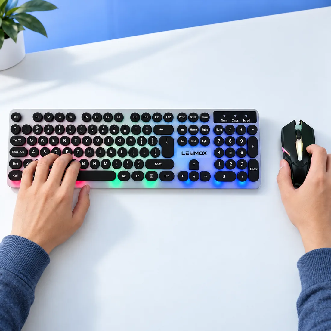 Kit teclado e mouse com fio gamer RGB Lehmox LEY2075 — uso