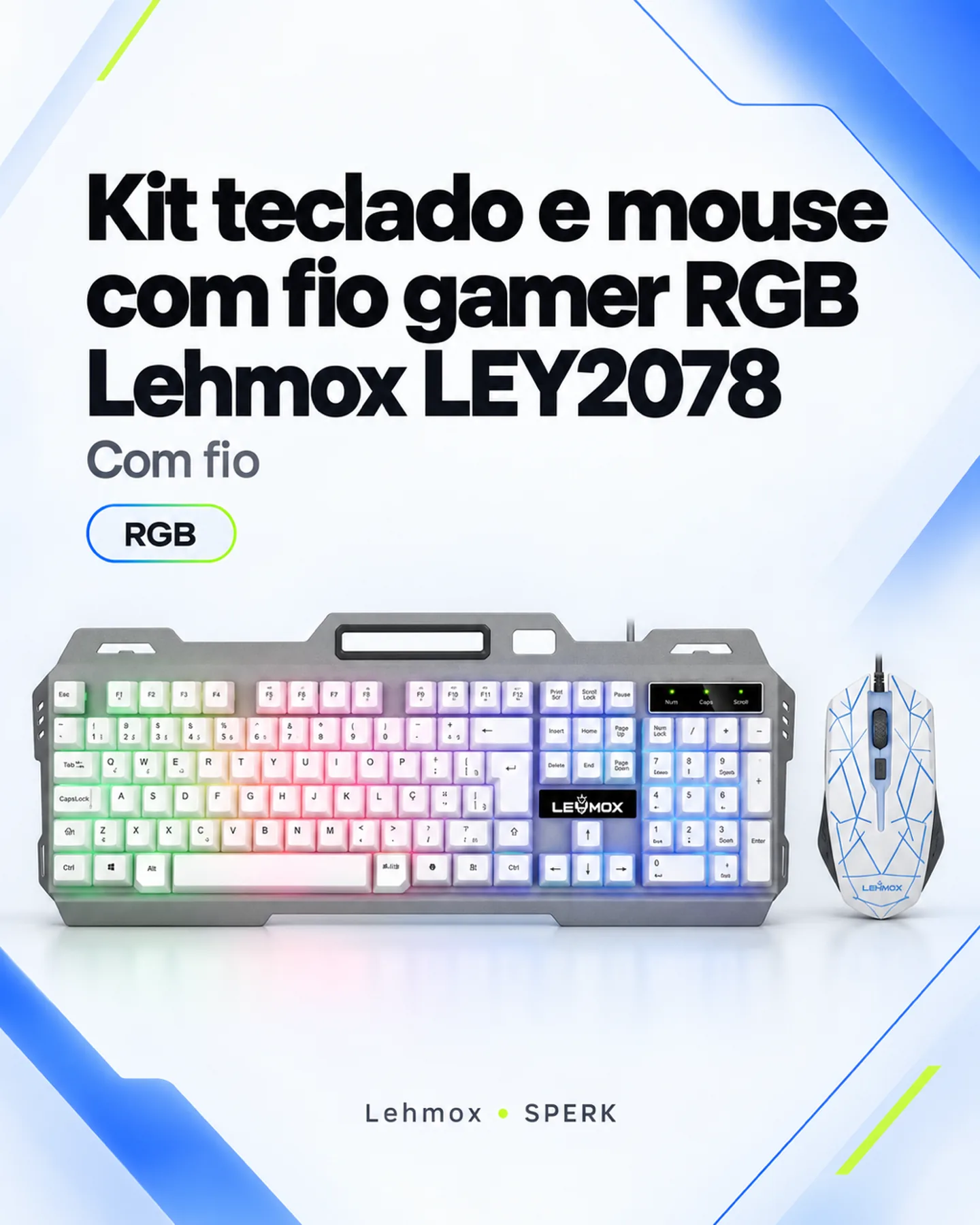 Kit teclado e mouse com fio gamer RGB Lehmox LEY2078 — painel 1