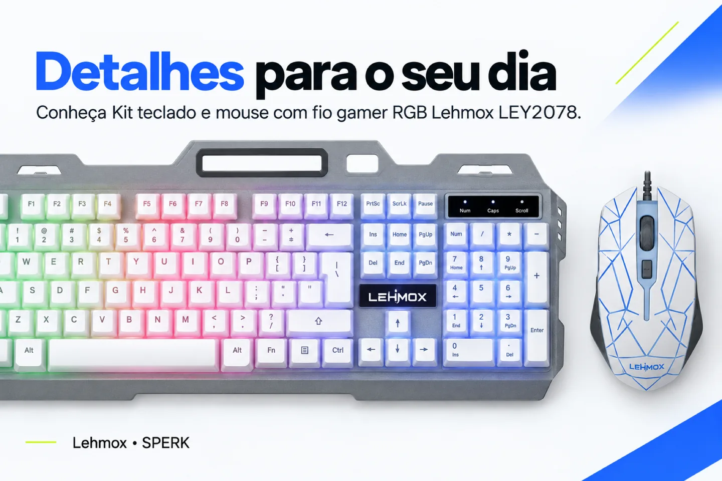Kit teclado e mouse com fio gamer RGB Lehmox LEY2078 — diferencial uso